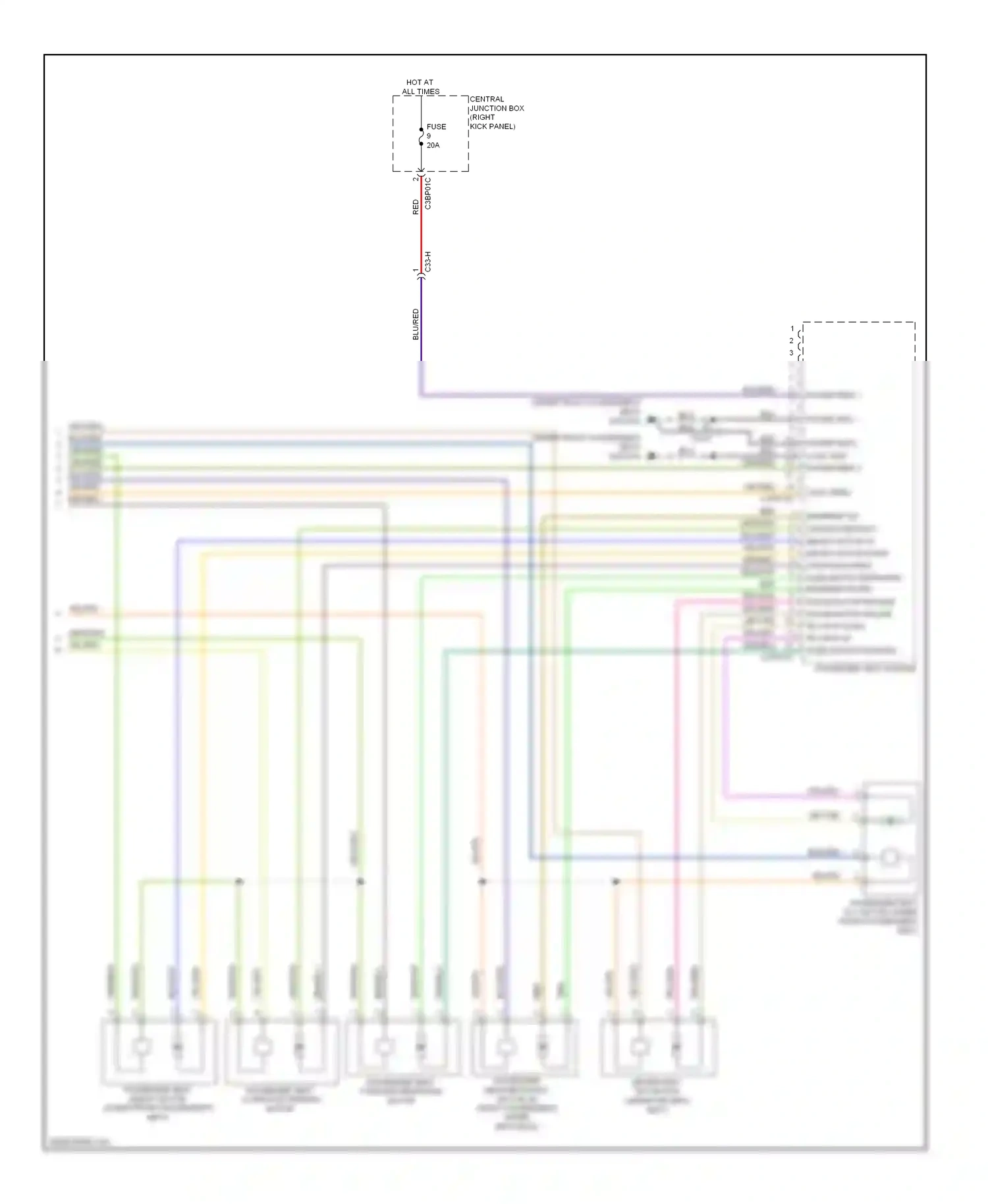 Wiring diagram blu/red for Jaguar XF I facelift (2011-2015) (7 of 14)