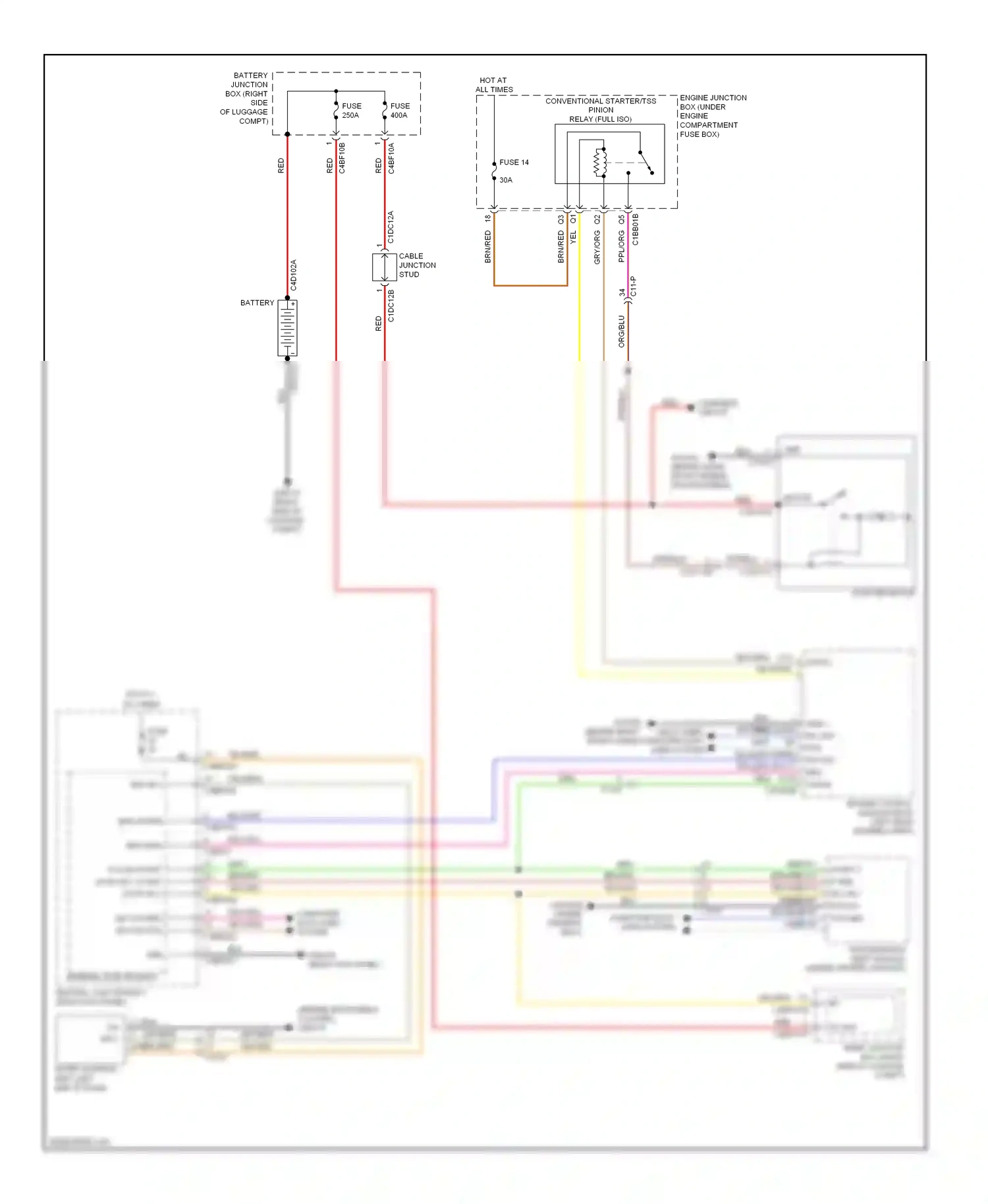 Wiring diagram cable junction stud for Jaguar XF I facelift (2011-2015) (2 of 9)