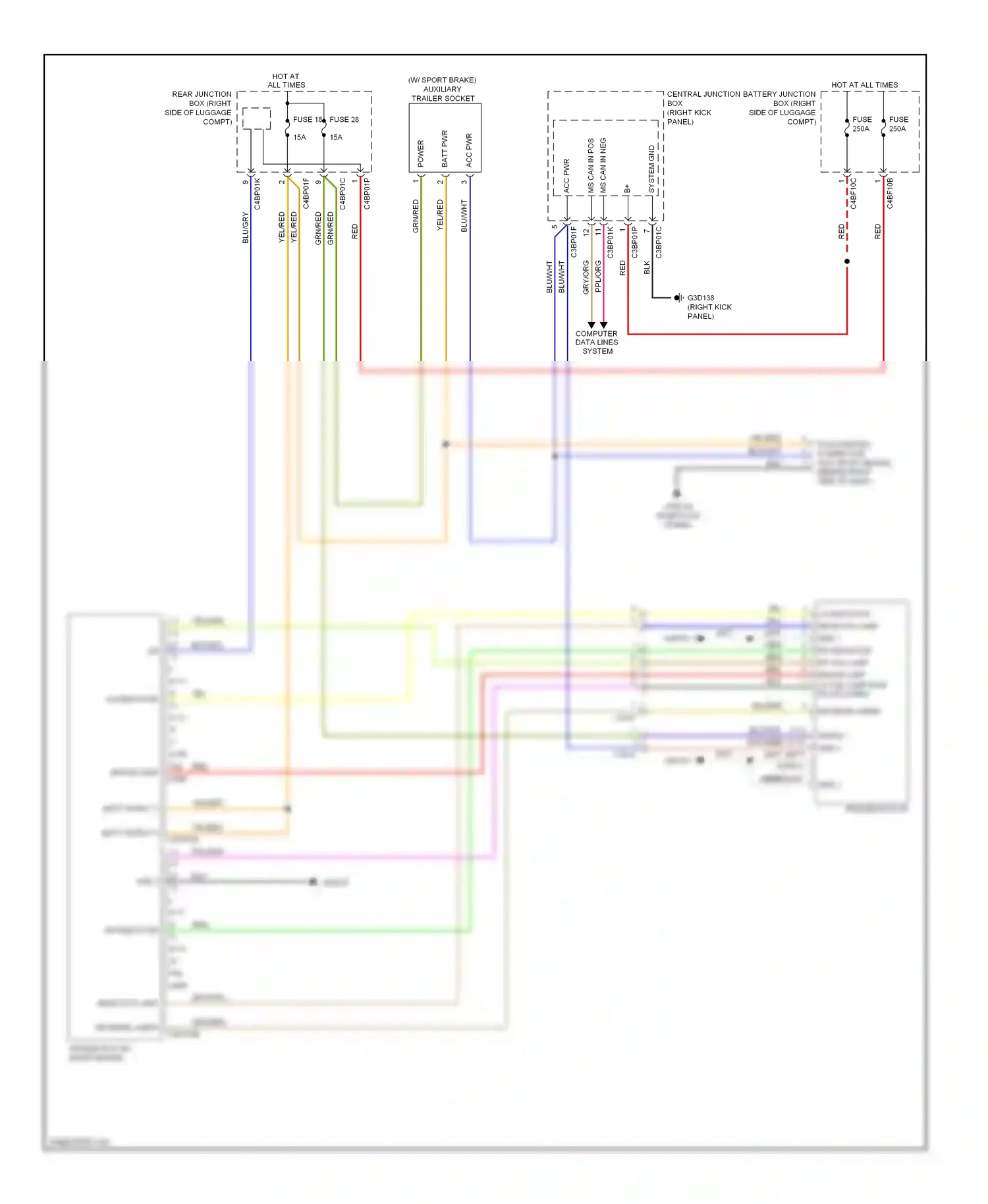 Wiring diagram central junction box for Jaguar XF I facelift (2011-2015) (1 of 1)