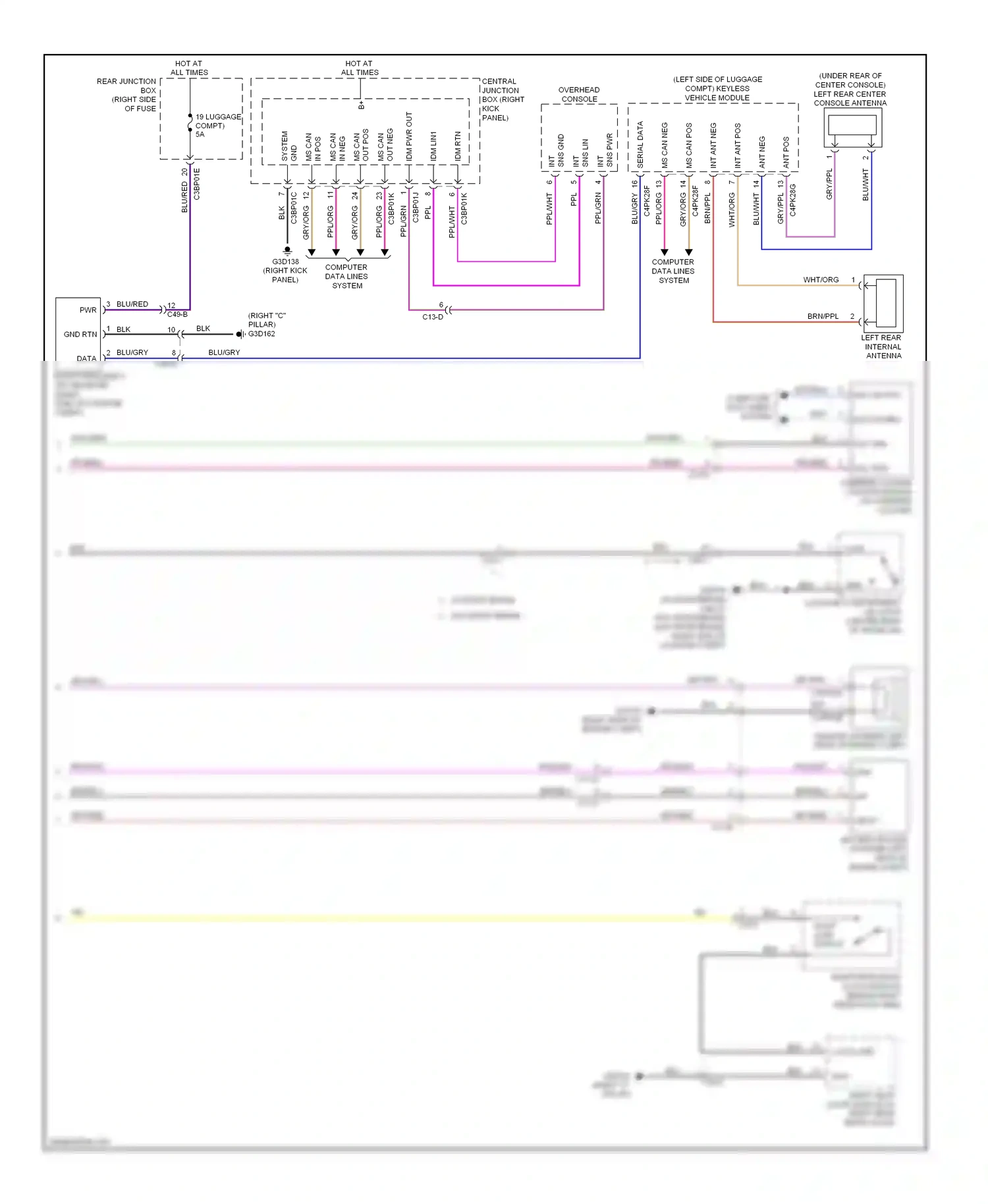 Wiring diagram column) for Jaguar XF I facelift (2011-2015) (1 of 1)