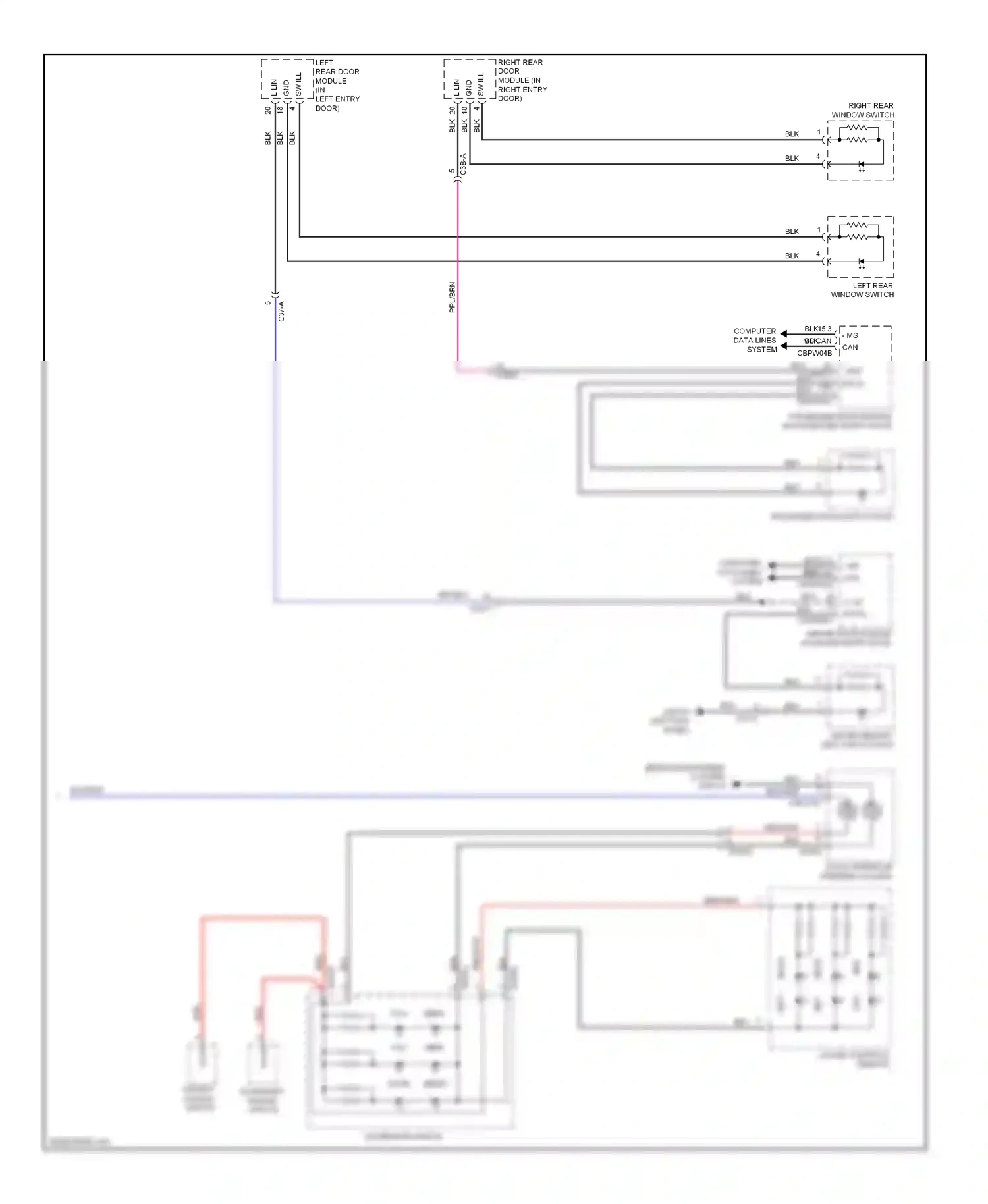 Wiring diagram downshift paddle switch for Jaguar XF I facelift (2011-2015) (2 of 2)