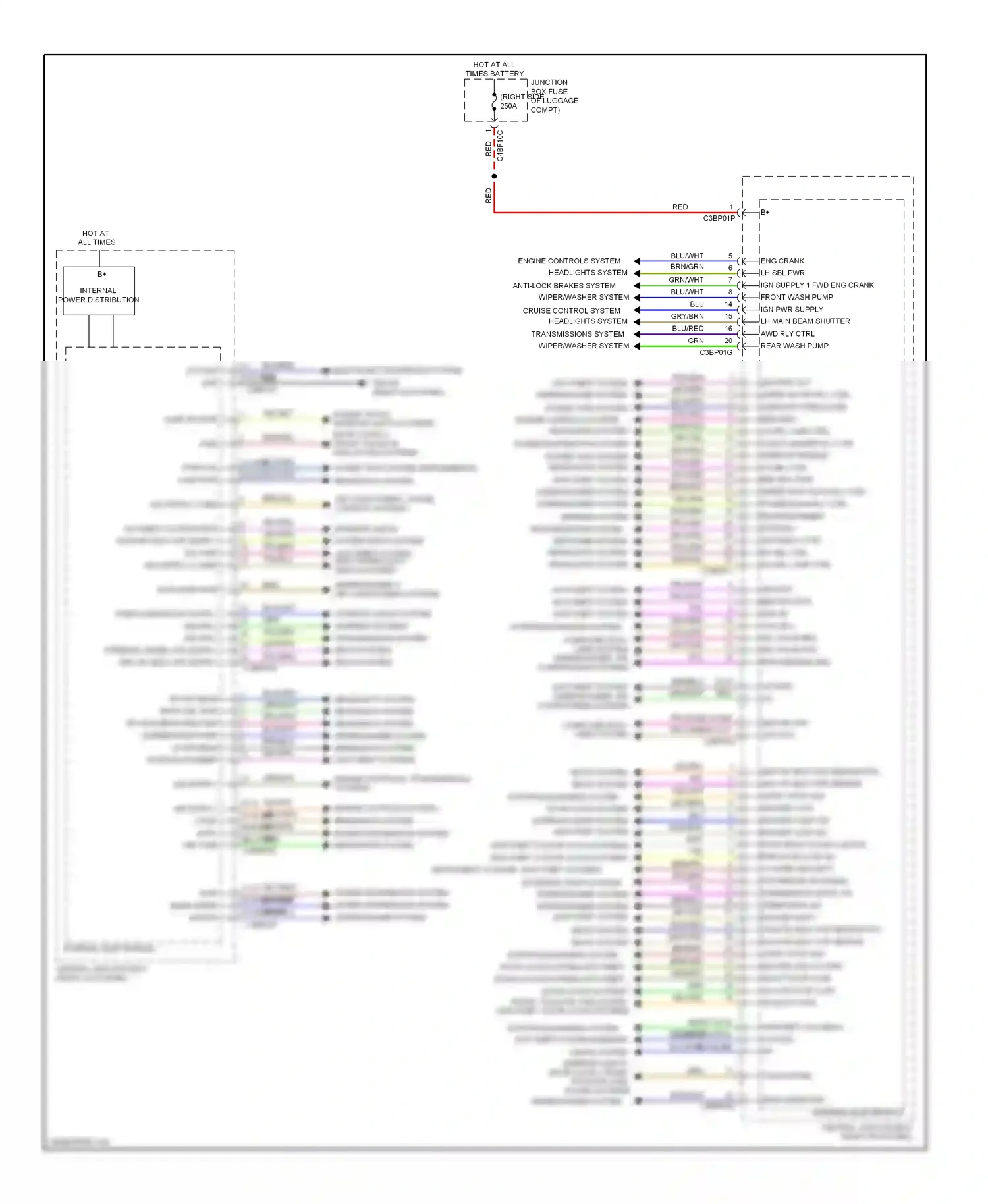 Wiring diagram engine controls system for Jaguar XF I facelift (2011-2015) (1 of 2)
