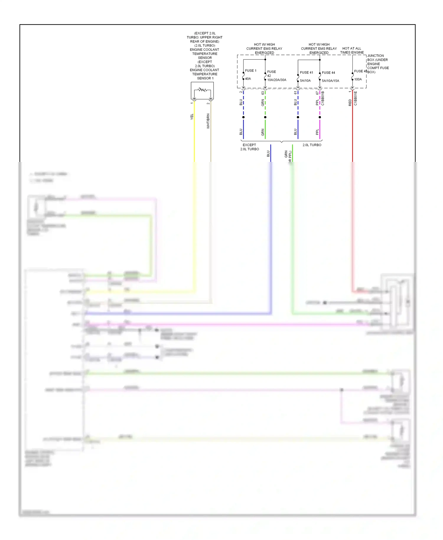 Wiring diagram engine coolant temperature sensor 2 for Jaguar XF I facelift (2011-2015) (2 of 2)