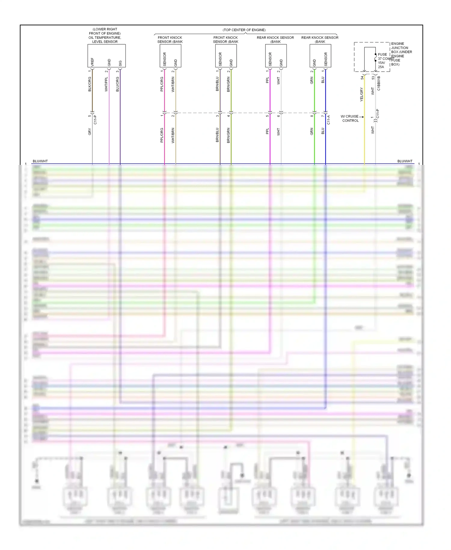 Wiring diagram engine junction box (under engine for Jaguar XF I facelift (2011-2015) (2 of 2)