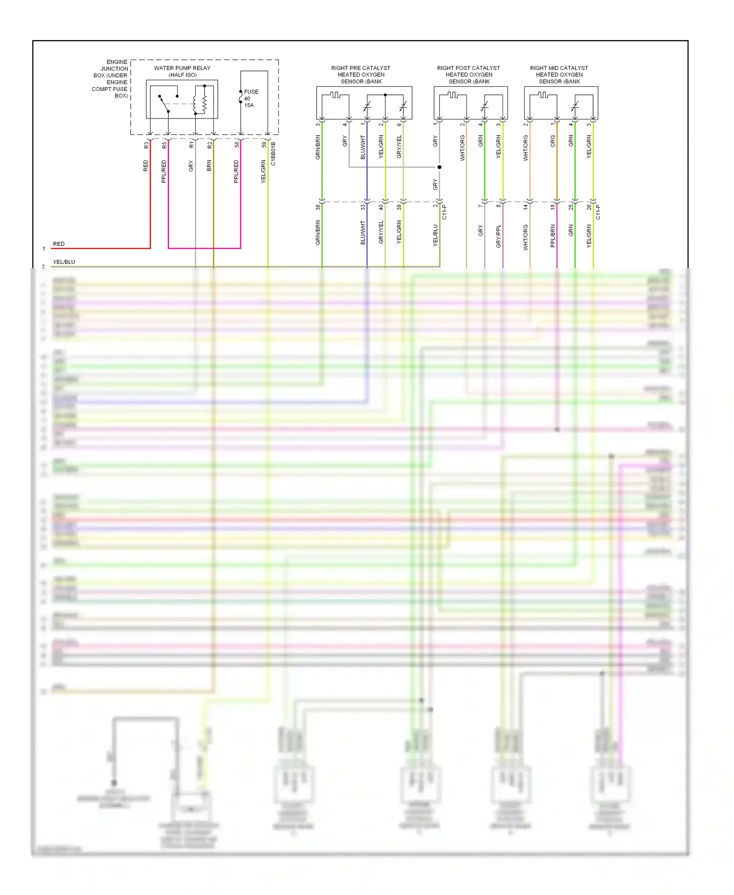 Wiring diagram engine junction for Jaguar XF I facelift (2011-2015) (2 of 2)