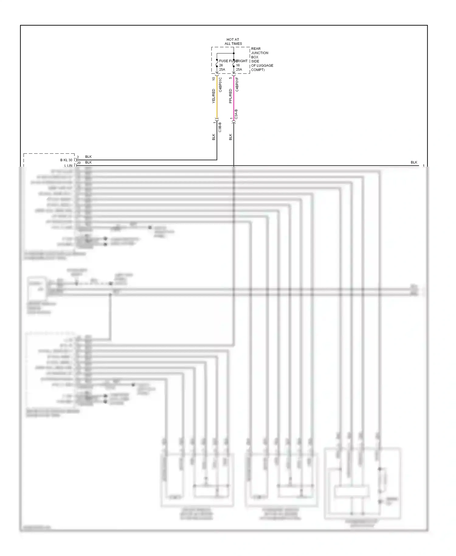 Wiring diagram hall 2 for Jaguar XF I facelift (2011-2015) (1 of 2)