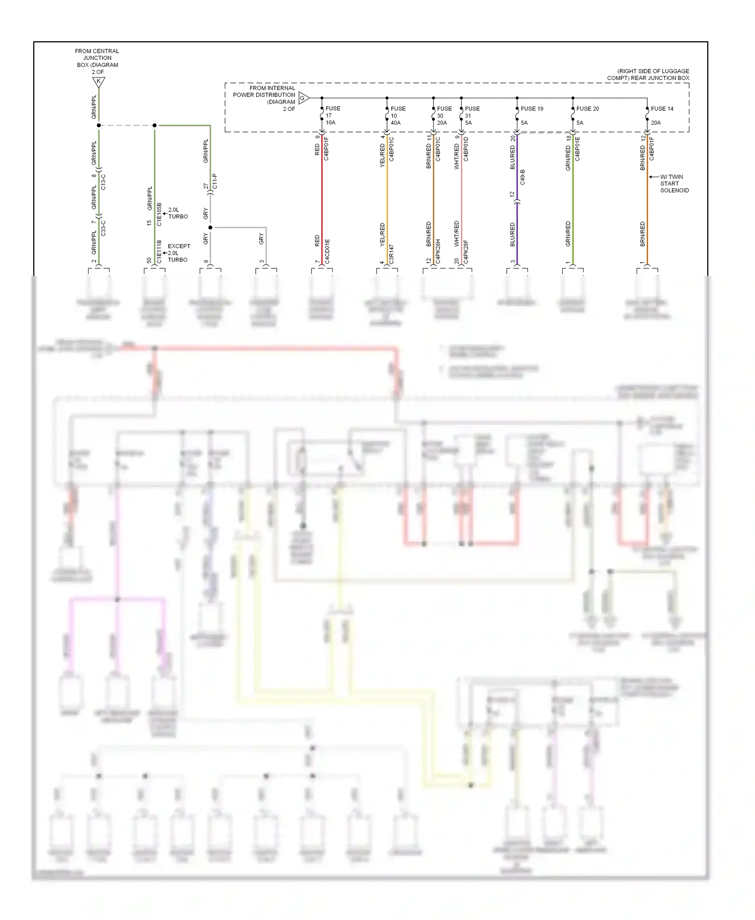 Wiring diagram keyless vehicle module for Jaguar XF I facelift (2011-2015) (2 of 2)