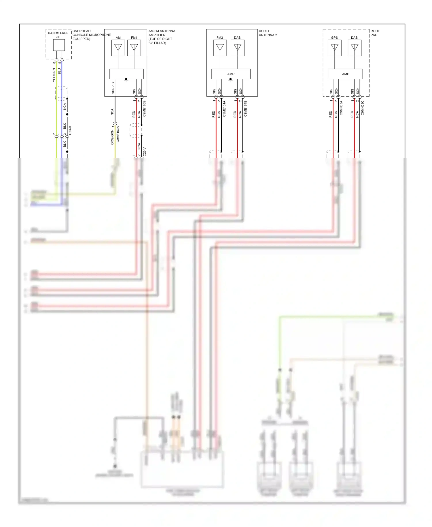 Wiring diagram left front tweeter for Jaguar XF I facelift (2011-2015) (2 of 4)