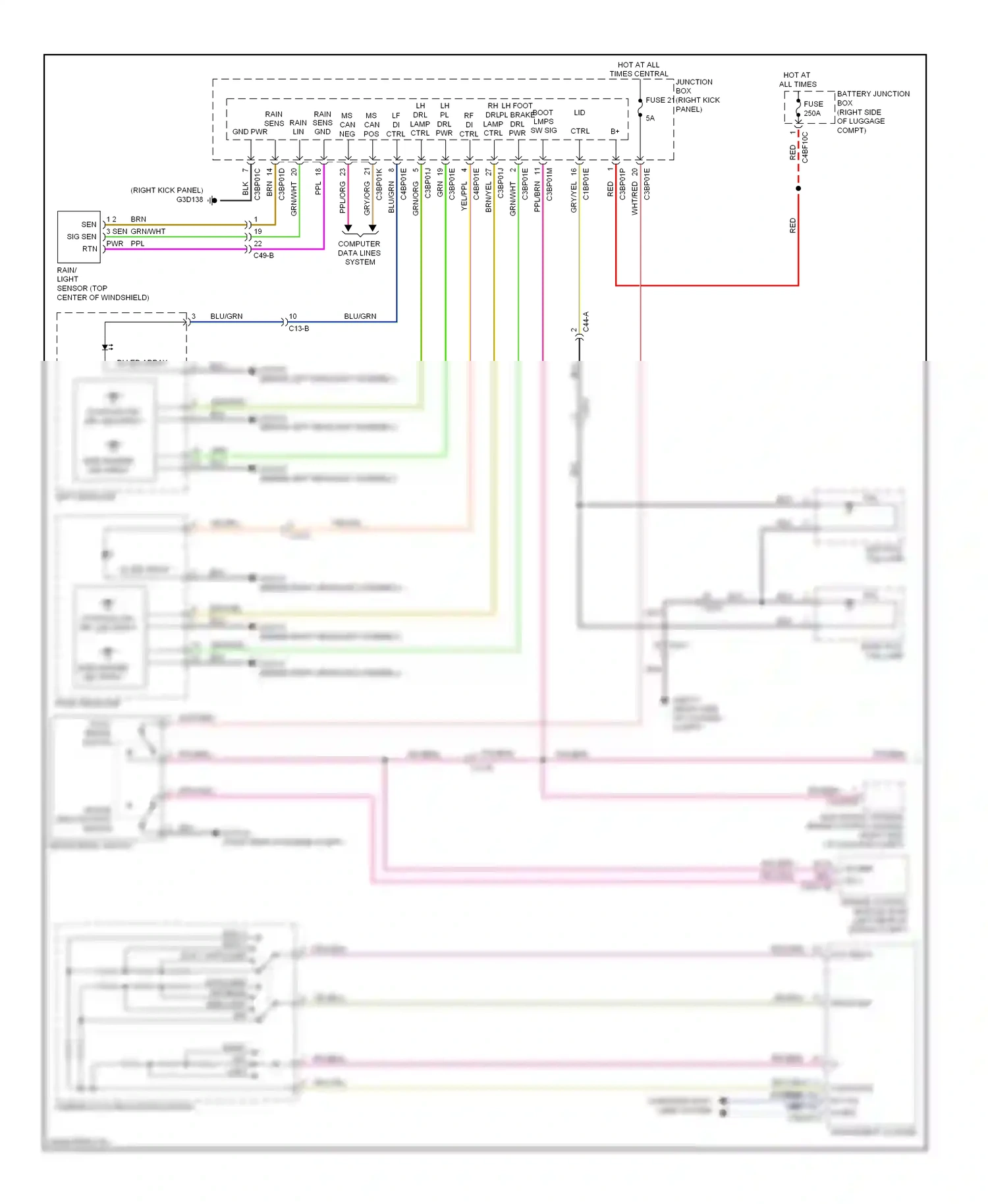 Wiring diagram left headlamp for Jaguar XF I facelift (2011-2015) (2 of 5)