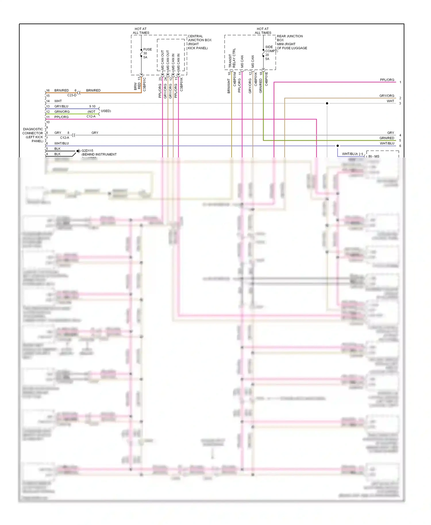 Wiring diagram ppl/org for Jaguar XF I facelift (2011-2015) (8 of 94)