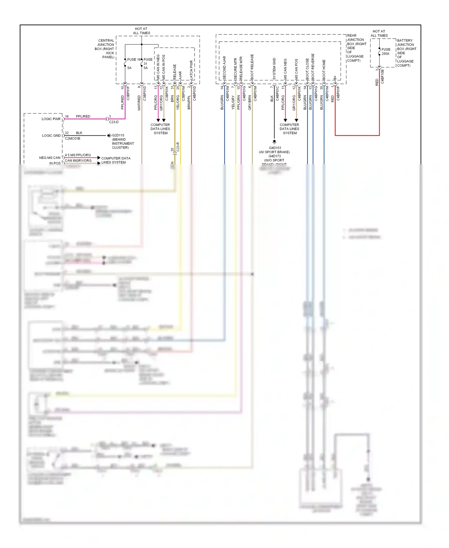 Wiring diagram second ajar sw for Jaguar XF I facelift (2011-2015) (1 of 1)