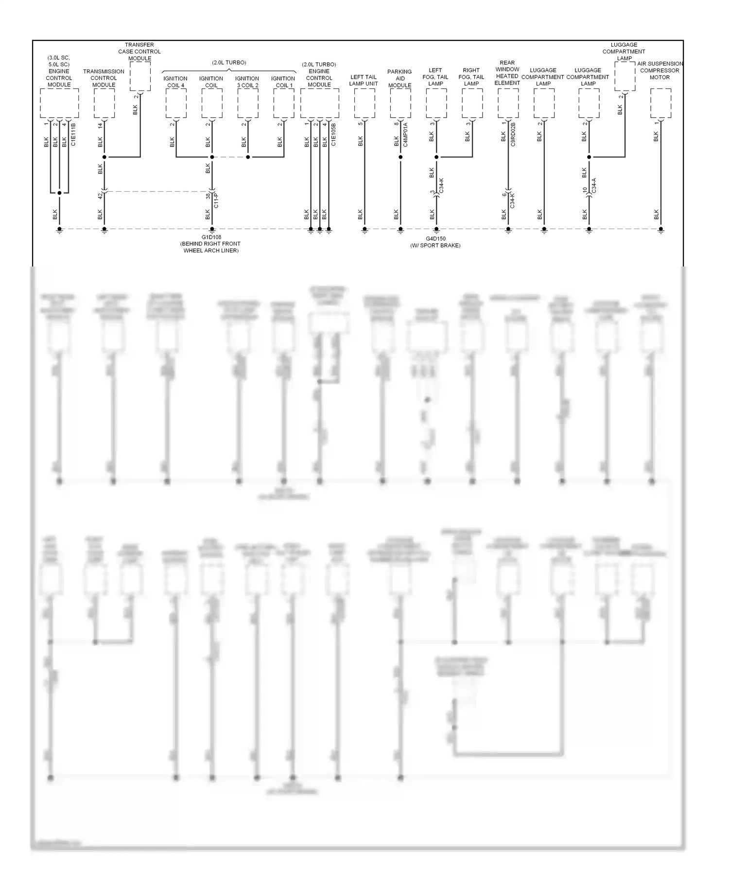 Jaguar XF I facelift (2011-2015) socket wiring diagram  (2 of 3)