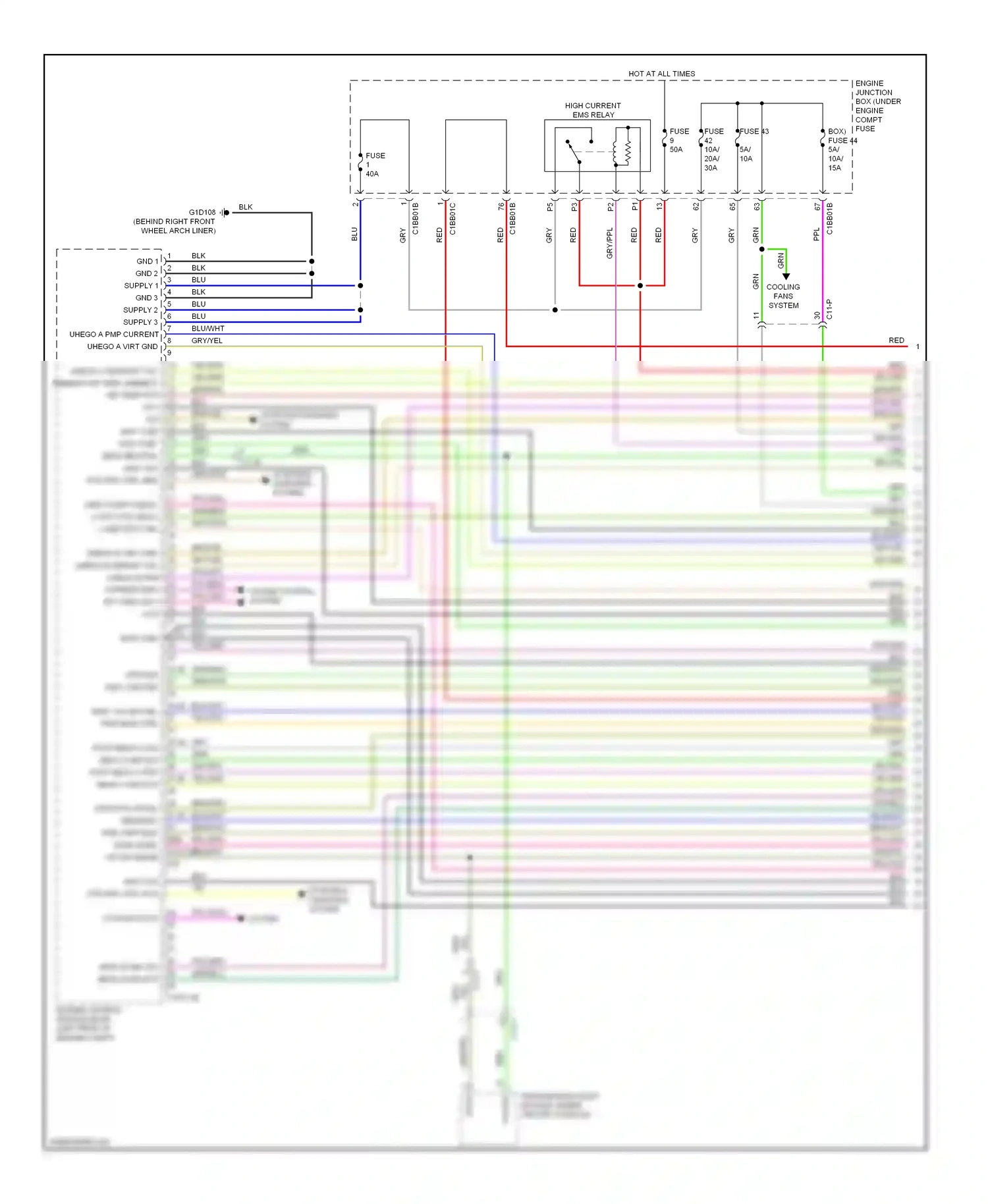 Wiring diagram str mtr ctrl pos for Jaguar XF I facelift (2011-2015) (1 of 2)