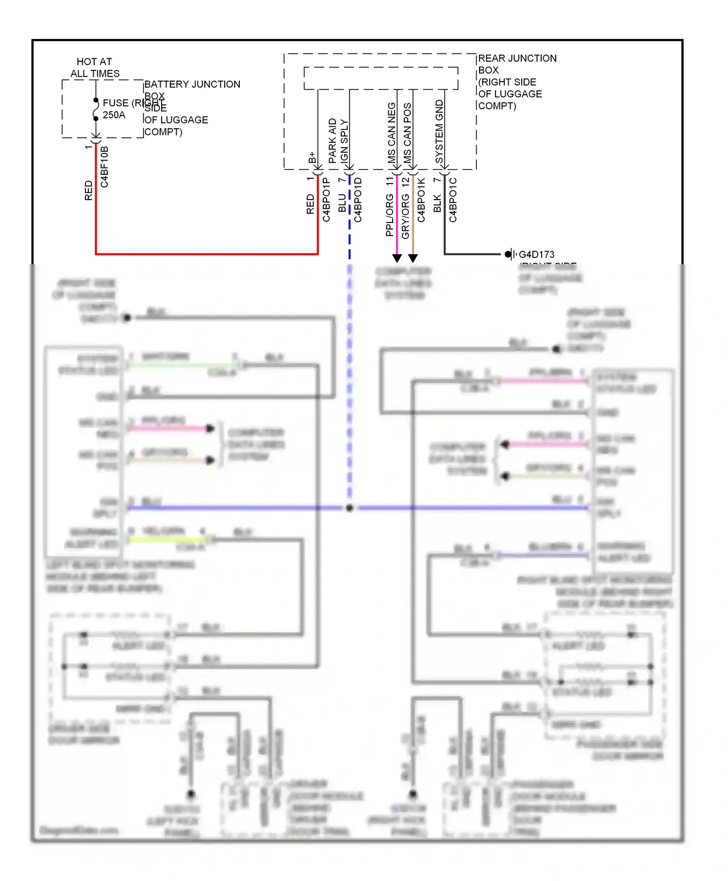 Wiring diagram system status led for Jaguar XF I facelift (2011-2015) (1 of 1)