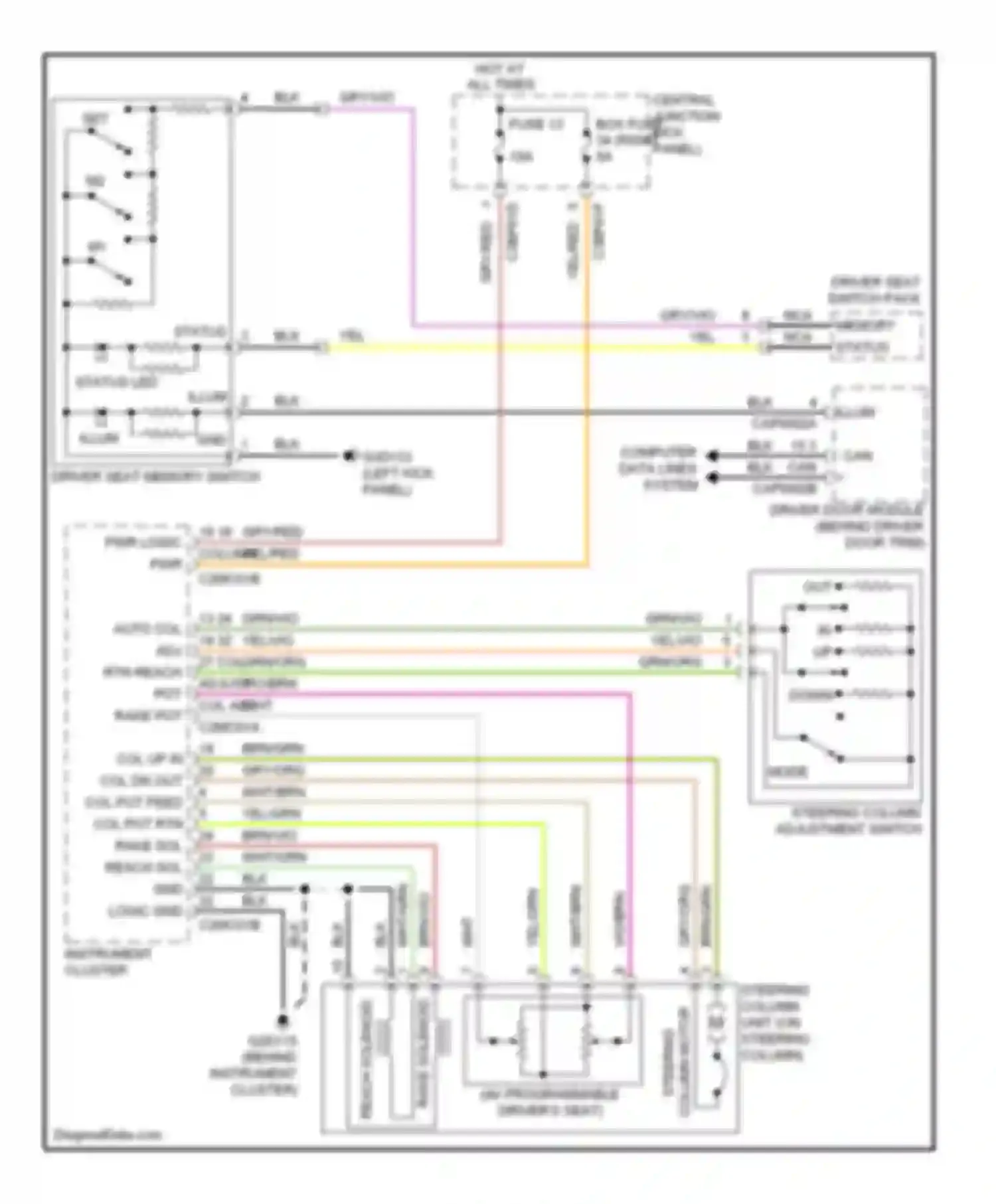 XF Jaguar I (2007-2011): Steering column memory circuit