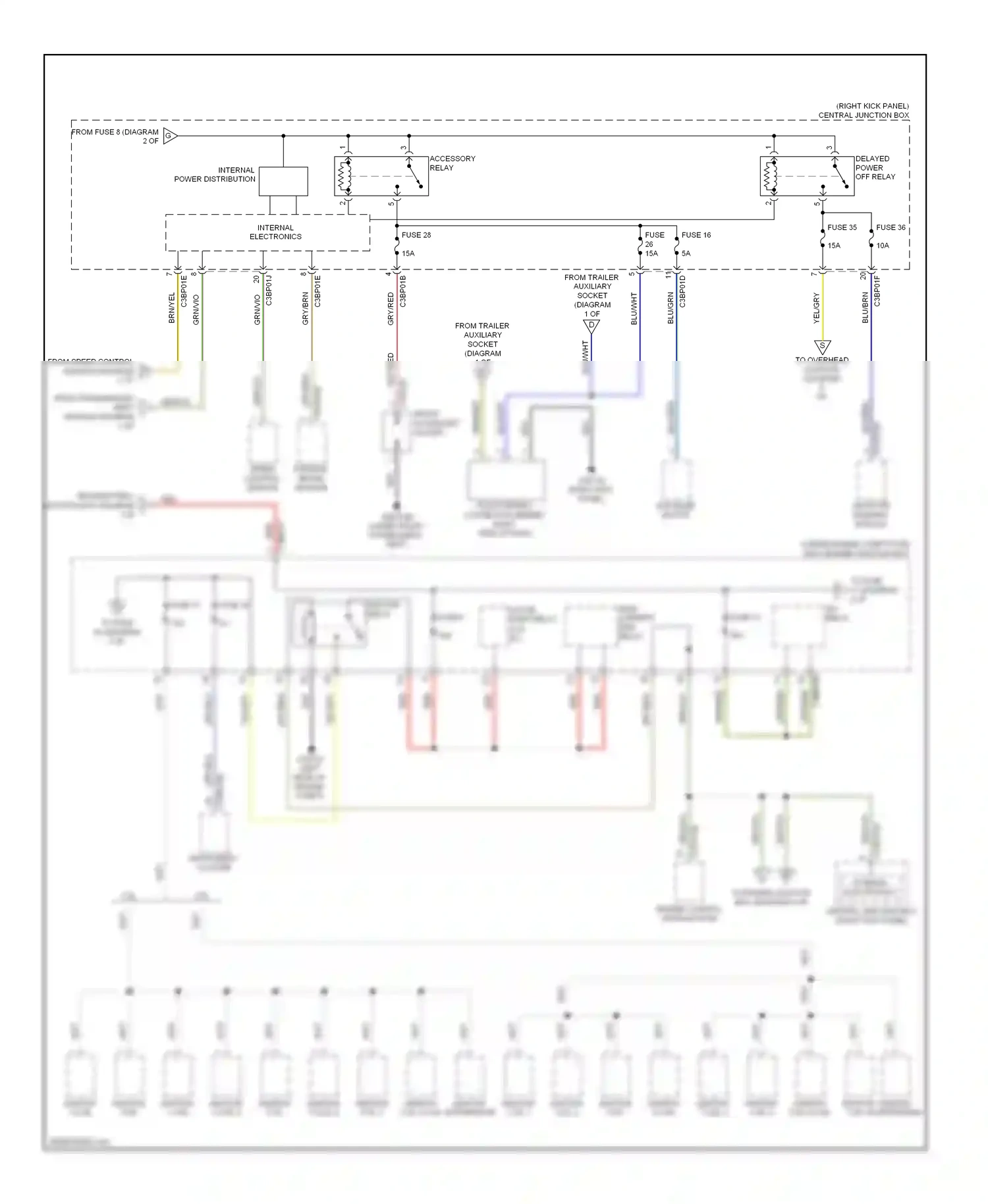 Wiring diagram blu/brn for Jaguar XF I (2007-2011) (16 of 21)
