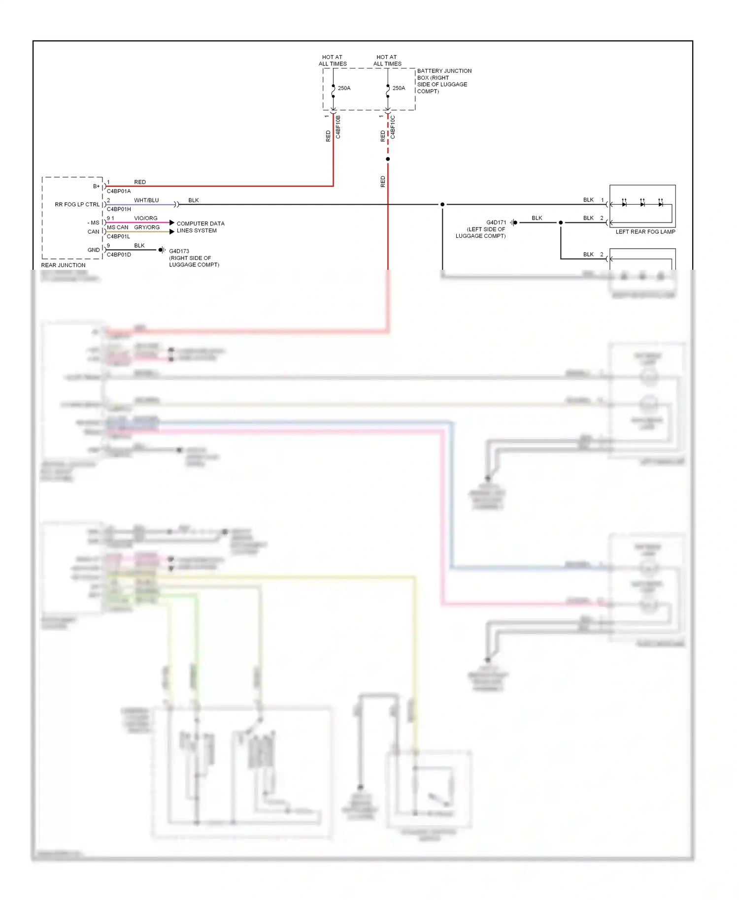 Wiring diagram blu/grn for Jaguar XF I (2007-2011) (14 of 30)