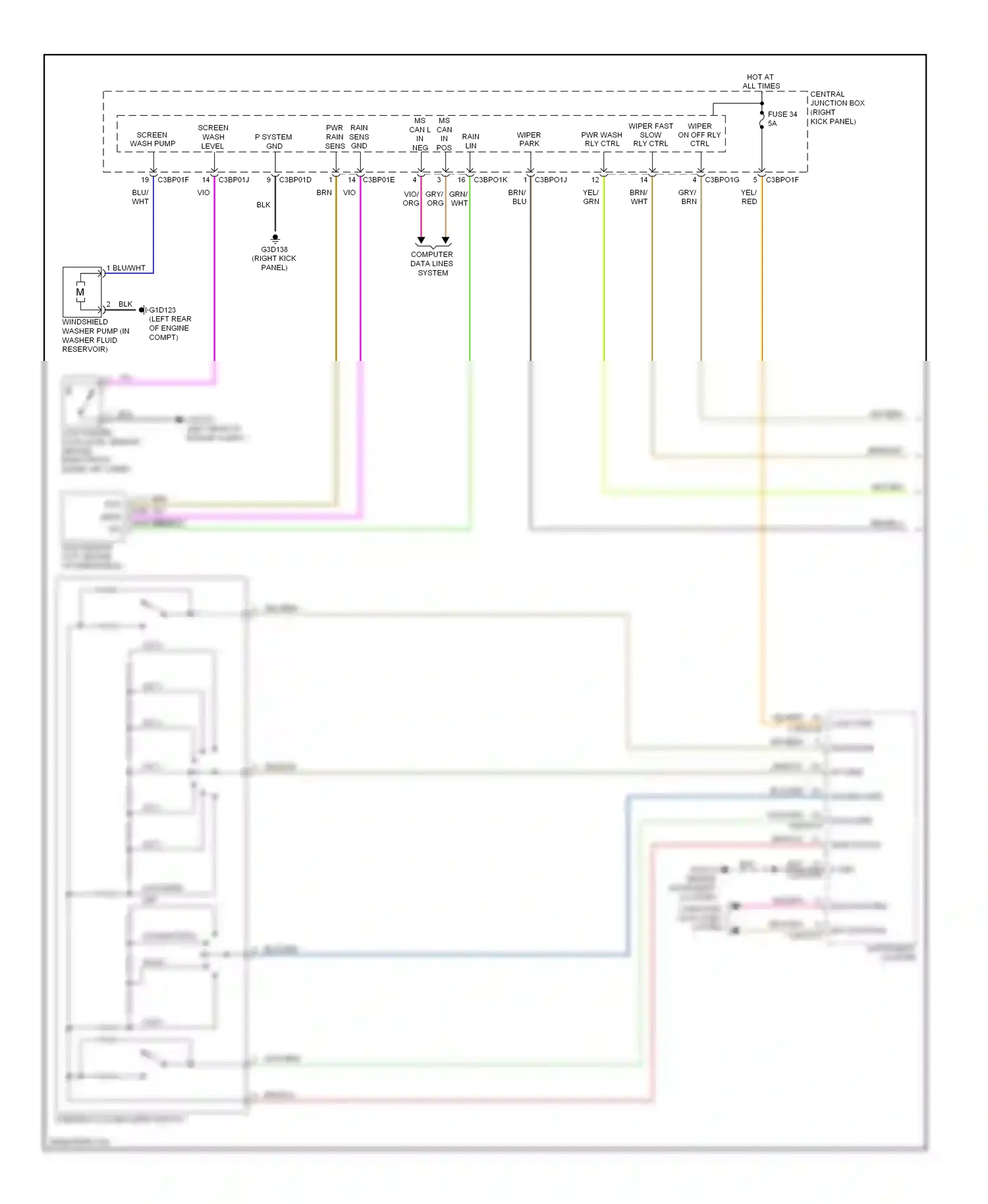 Wiring diagram blu/grn for Jaguar XF I (2007-2011) (30 of 30)