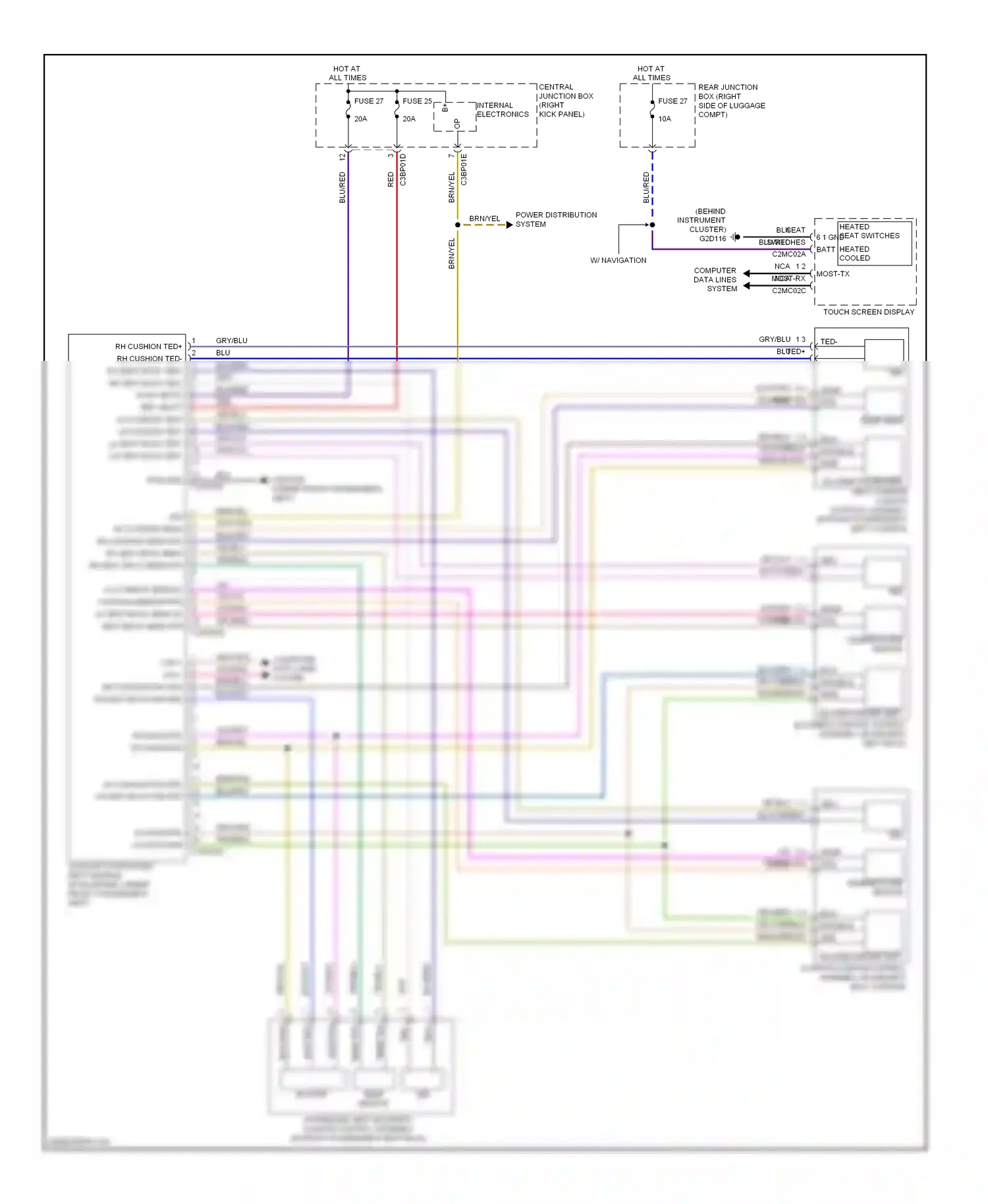 Wiring diagram blu/org for Jaguar XF I (2007-2011) (12 of 22)