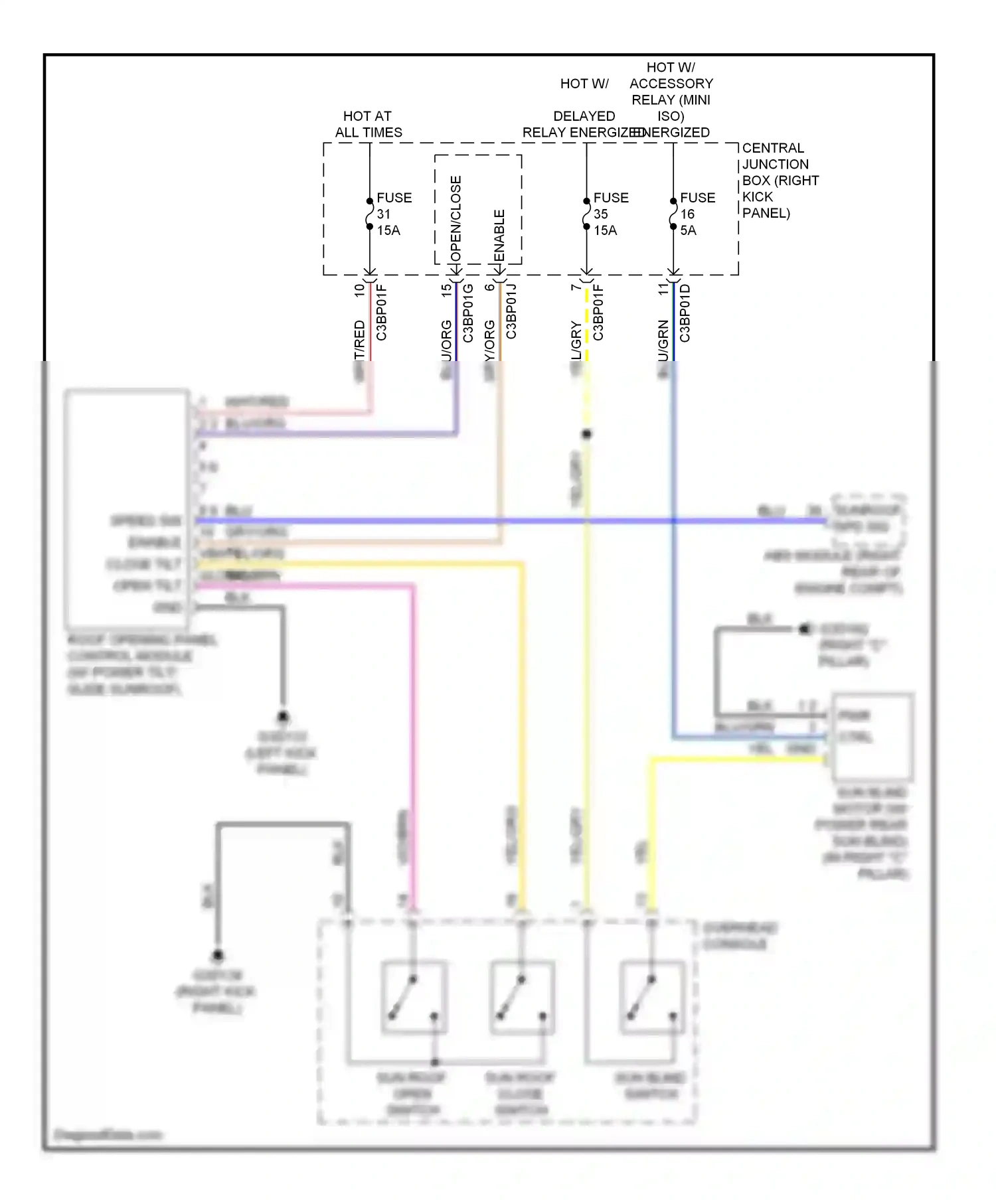Wiring diagram blu/org for Jaguar XF I (2007-2011) (17 of 22)