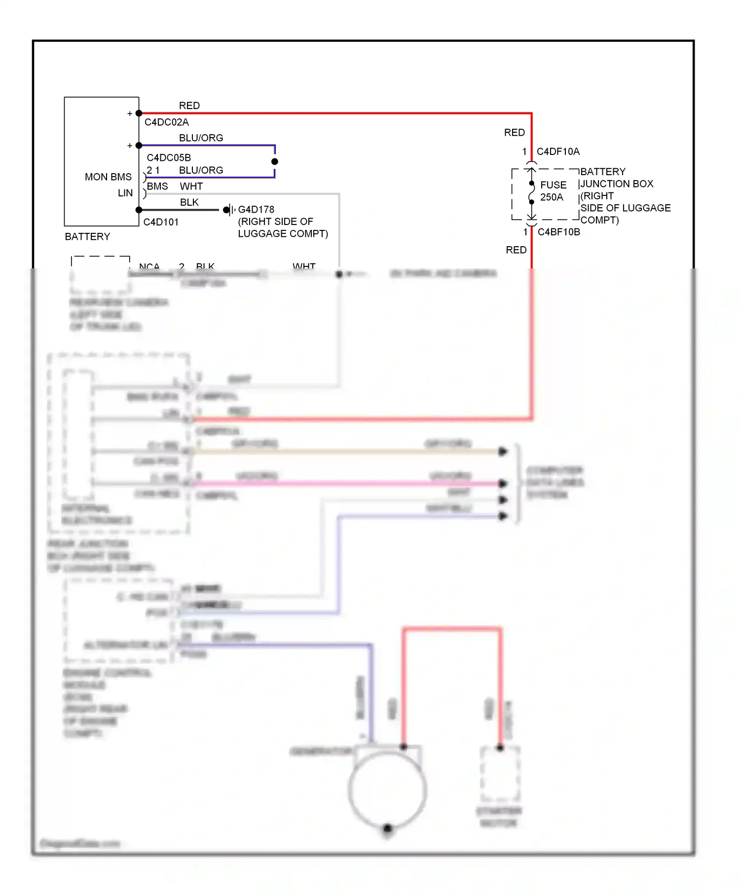 Wiring diagram blu/org for Jaguar XF I (2007-2011) (11 of 22)