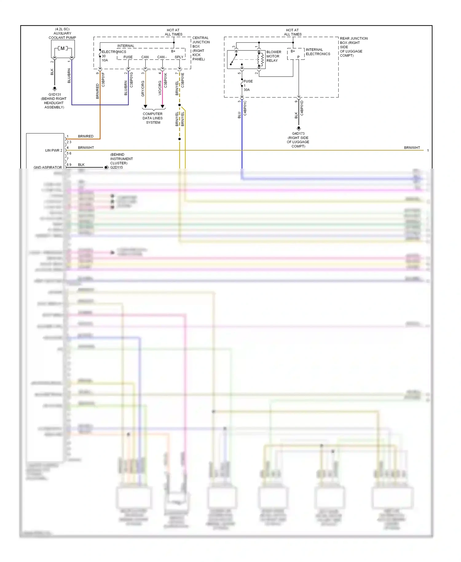 Wiring diagram computer data lines system for Jaguar XF I (2007-2011) (4 of 57)