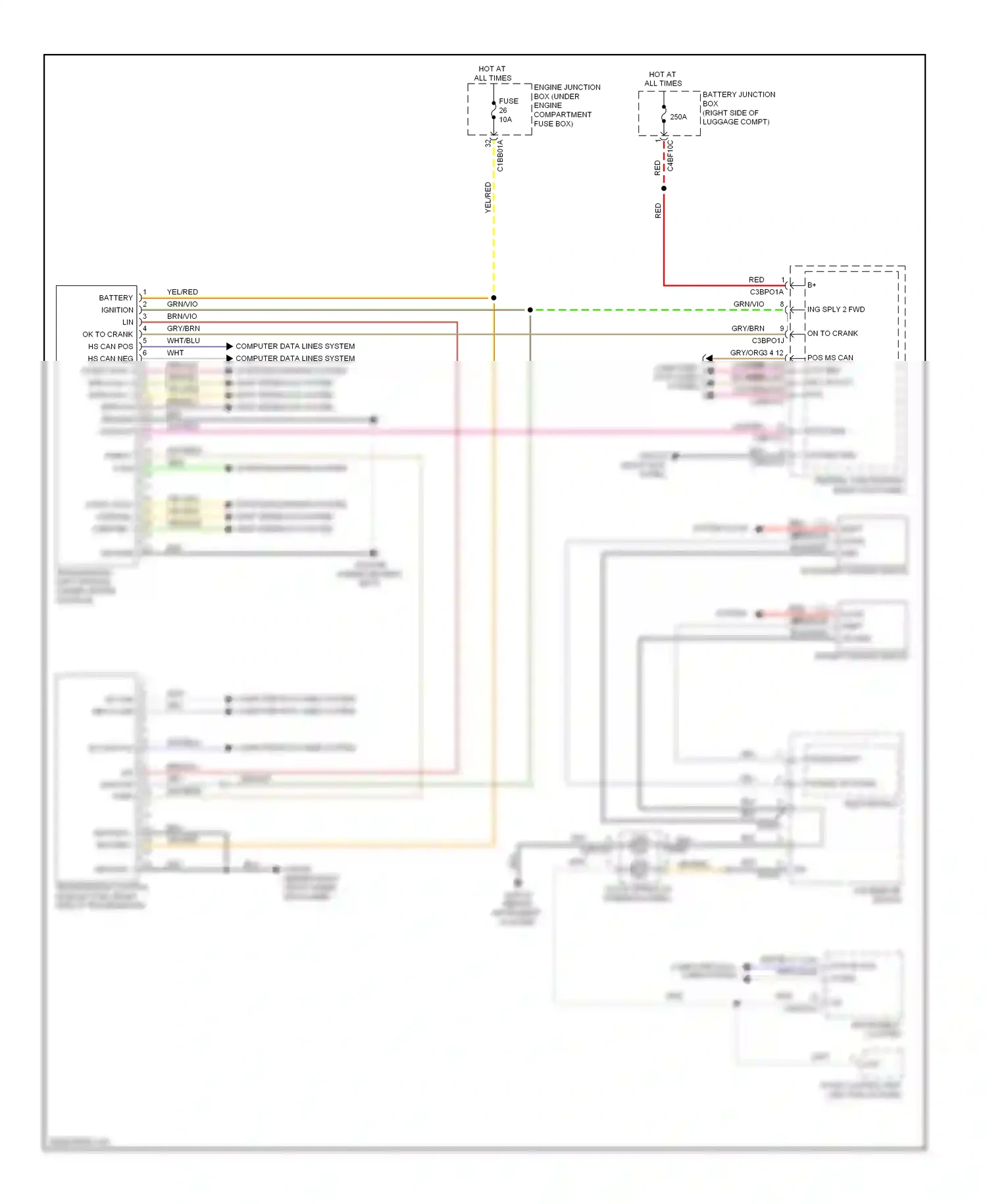 Wiring diagram downshift paddle switch for Jaguar XF I (2007-2011) (2 of 2)