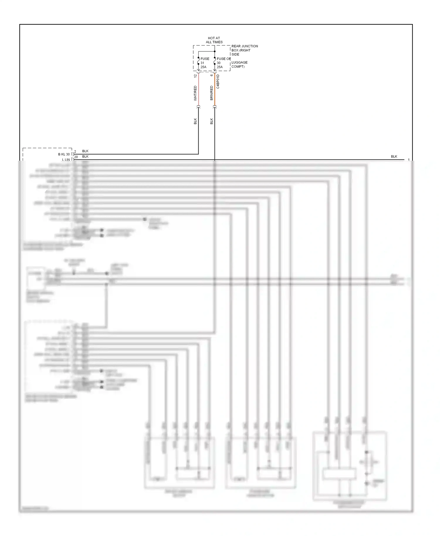 Wiring diagram driver window motor for Jaguar XF I (2007-2011) (1 of 1)