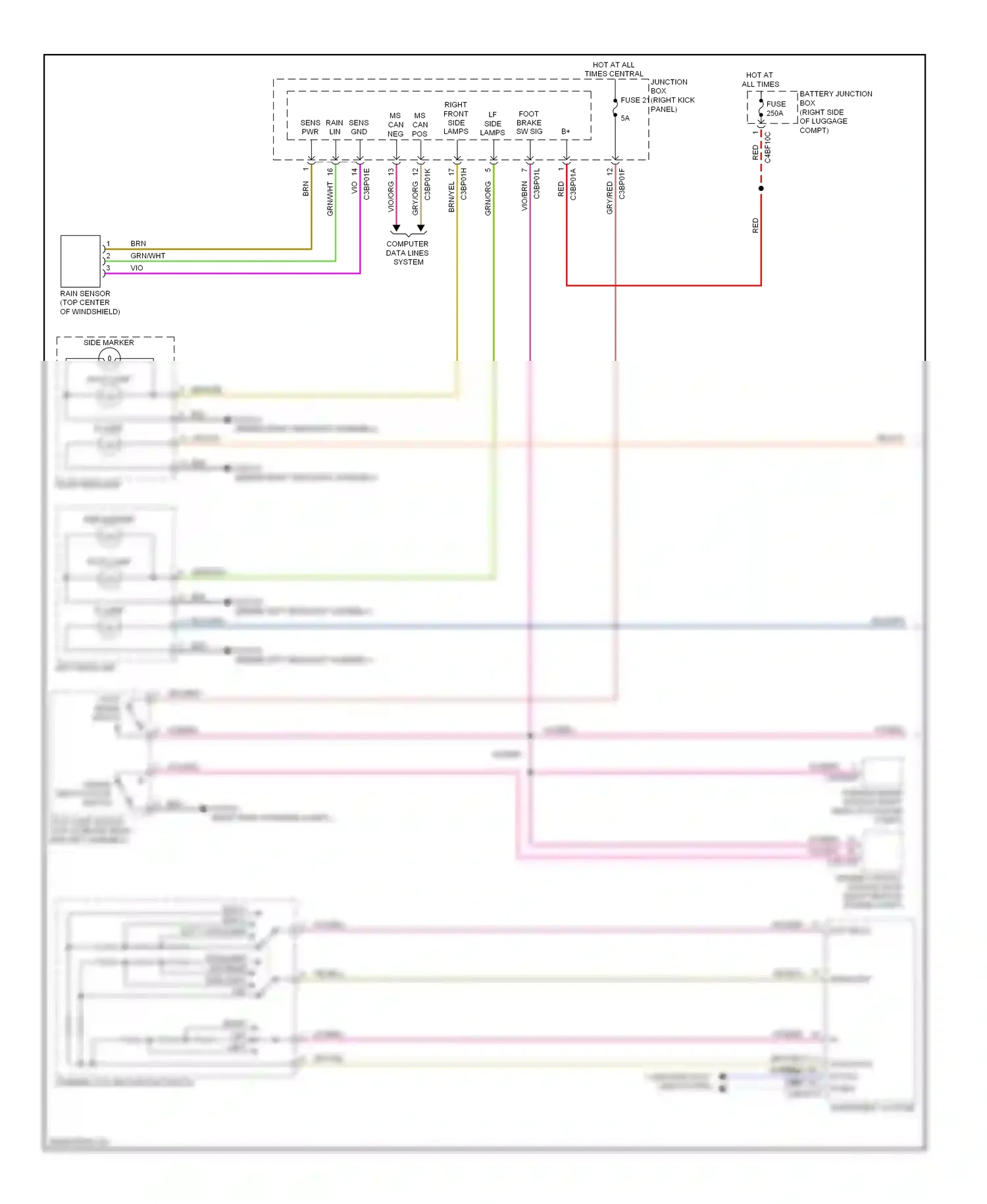 Wiring diagram exit 3 exit 2 exit 1 autolamp for Jaguar XF I (2007-2011) (1 of 1)