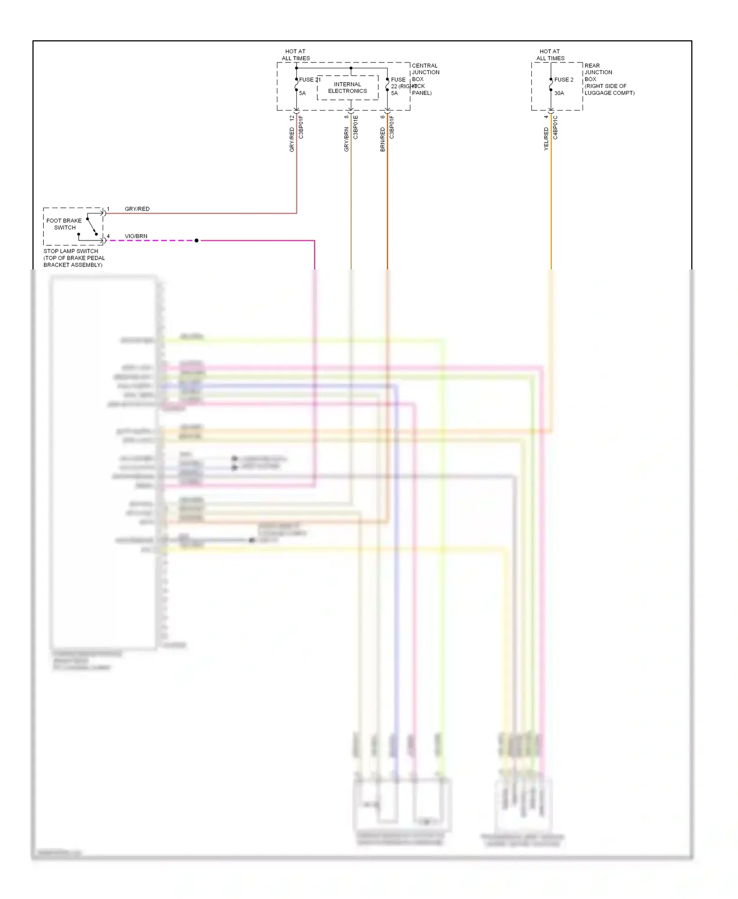 Wiring diagram fuse 2 for Jaguar XF I (2007-2011) (2 of 2)