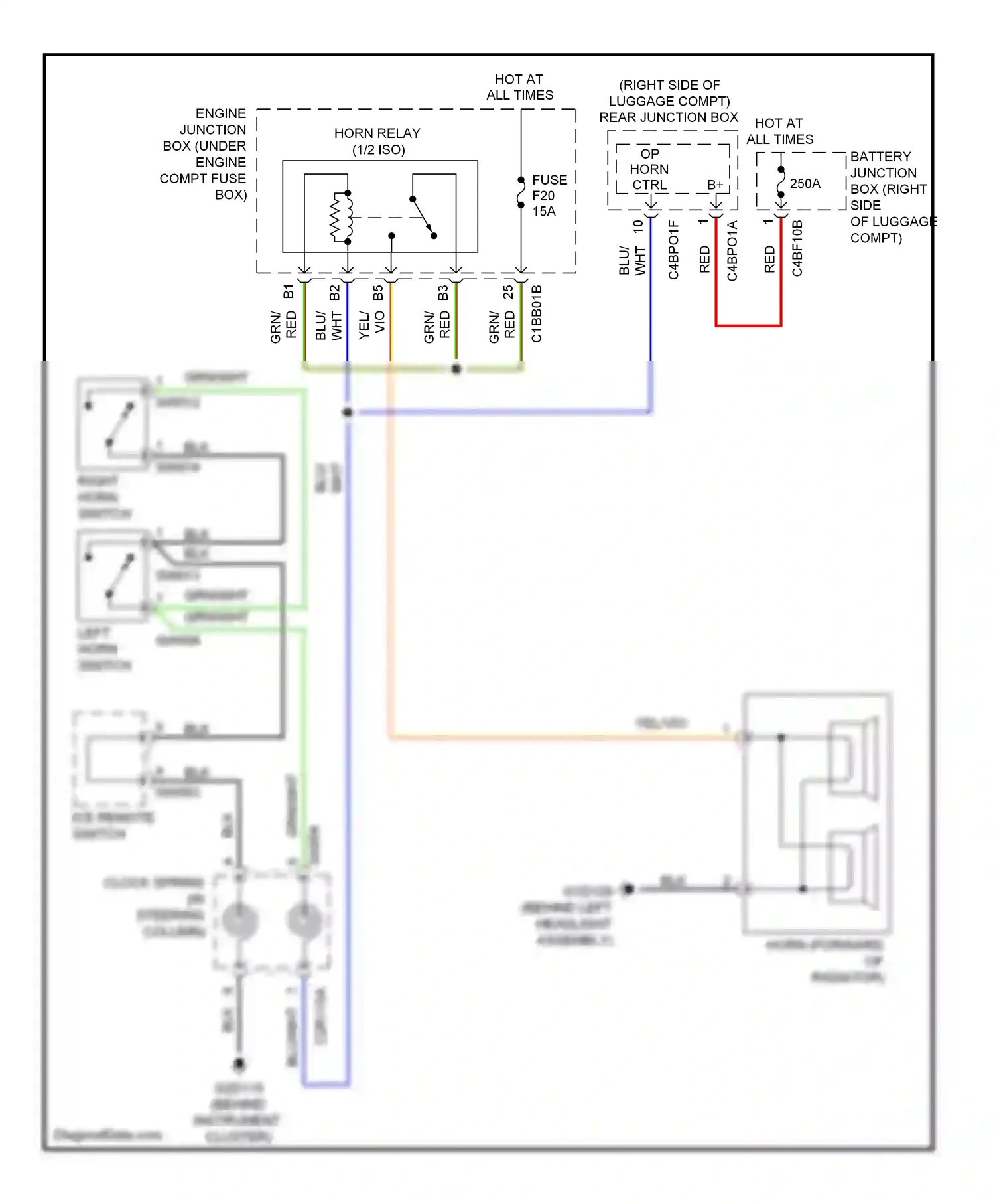 Wiring diagram ice remote switch for Jaguar XF I (2007-2011) (3 of 7)