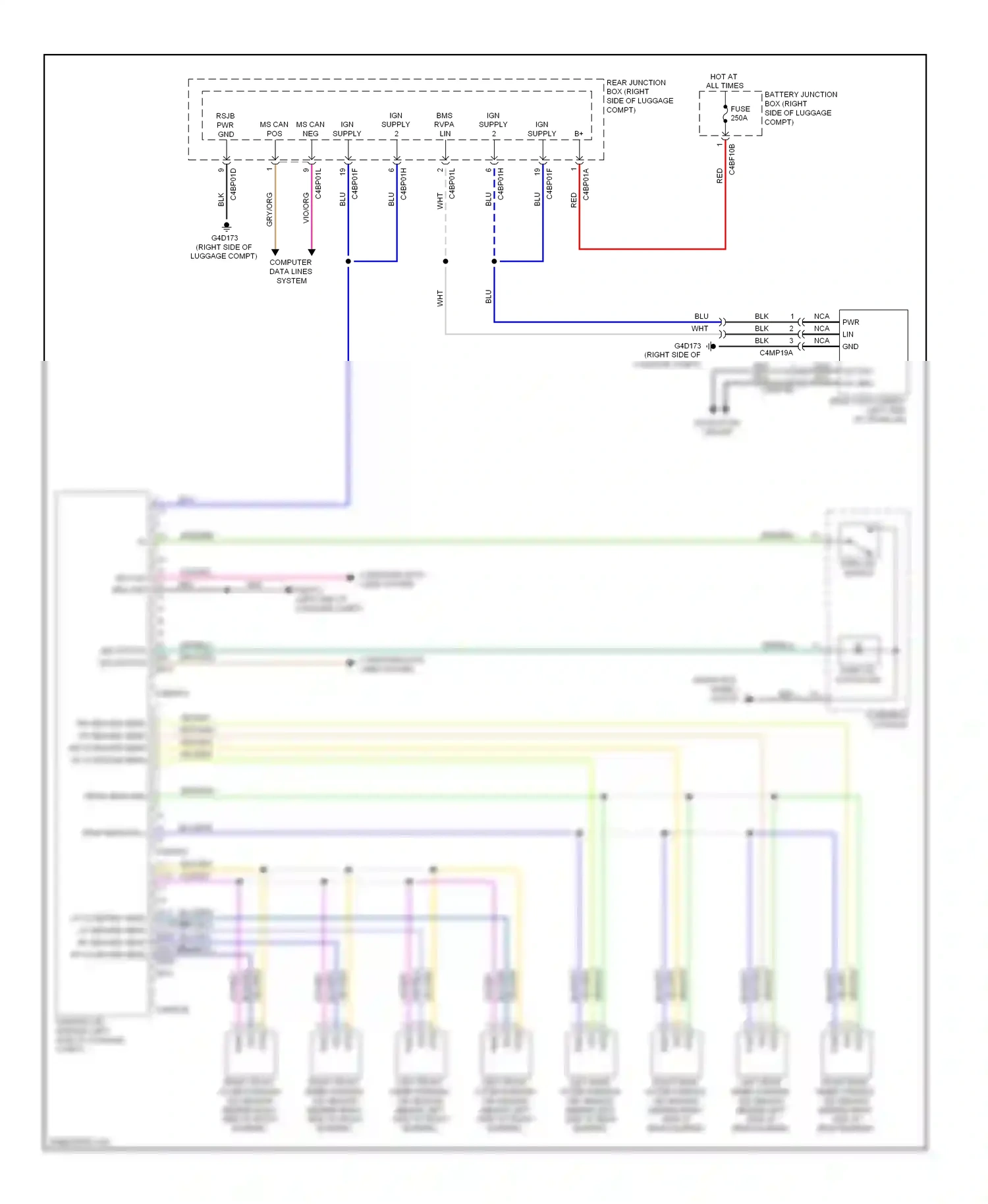 Wiring diagram ign supply for Jaguar XF I (2007-2011) (4 of 4)