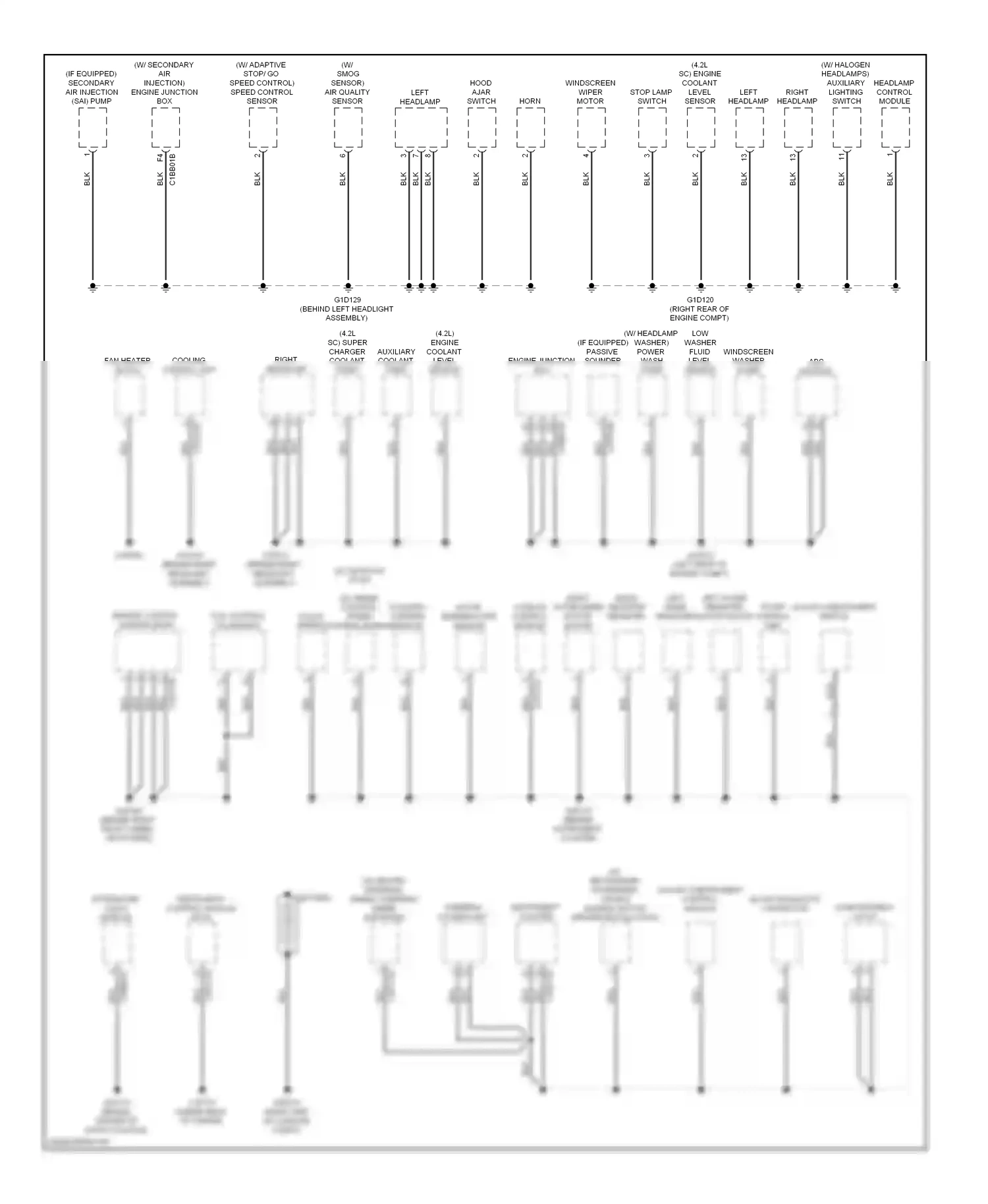 Jaguar XF I (2007-2011) integrated restraints audio control module module (rcm) wiring diagram  (1 of 1)