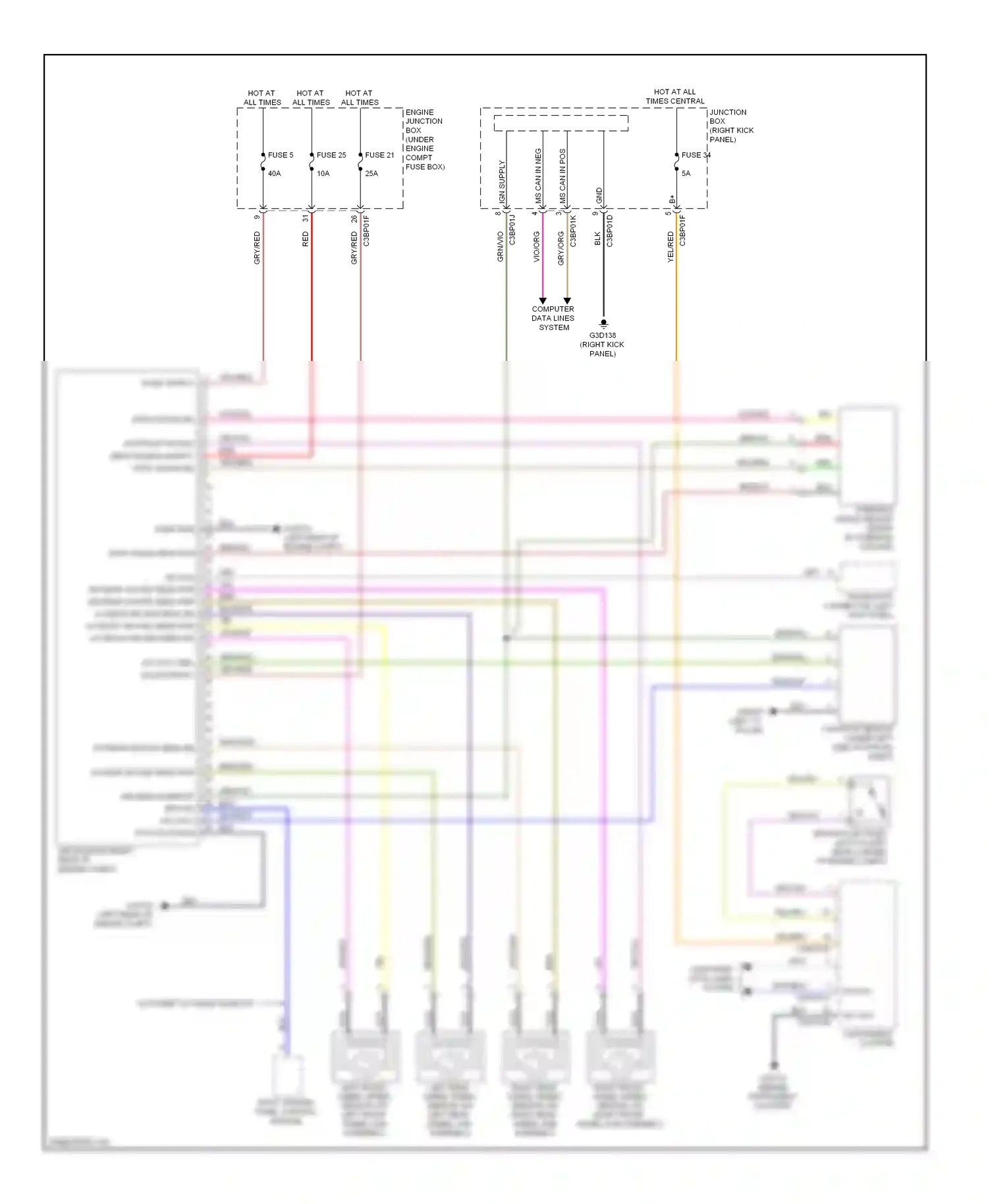 Wiring diagram red for Jaguar XF I (2007-2011) (1 of 47)