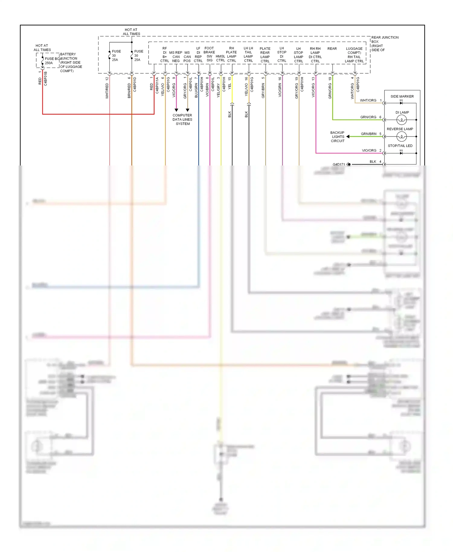 Wiring diagram rf di ms rep b+ for Jaguar XF I (2007-2011) (1 of 1)