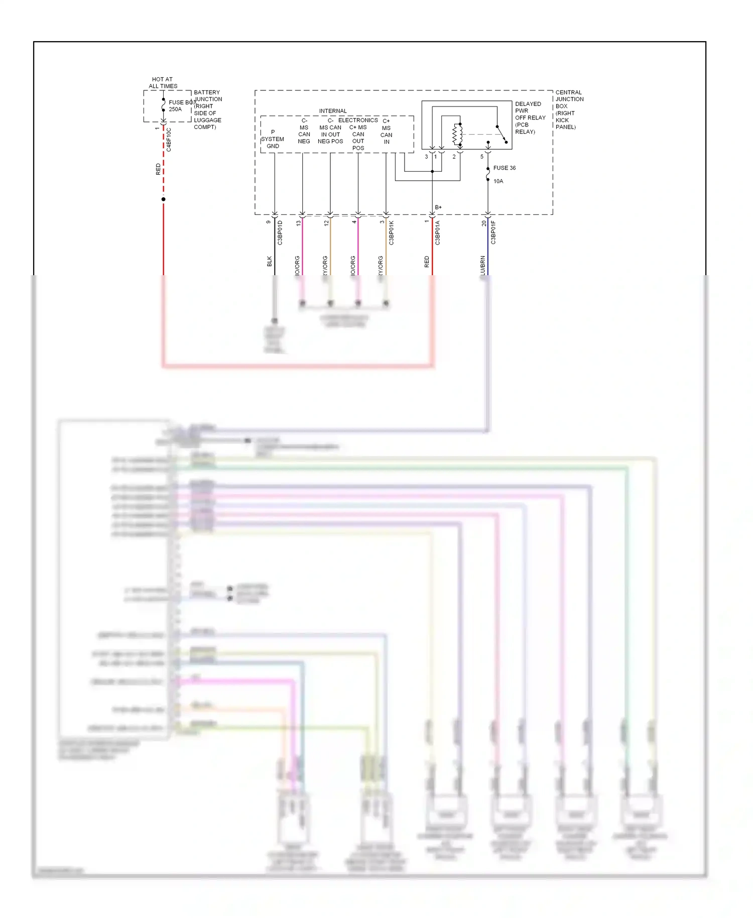 Wiring diagram vio/brn for Jaguar XF I (2007-2011) (6 of 27)