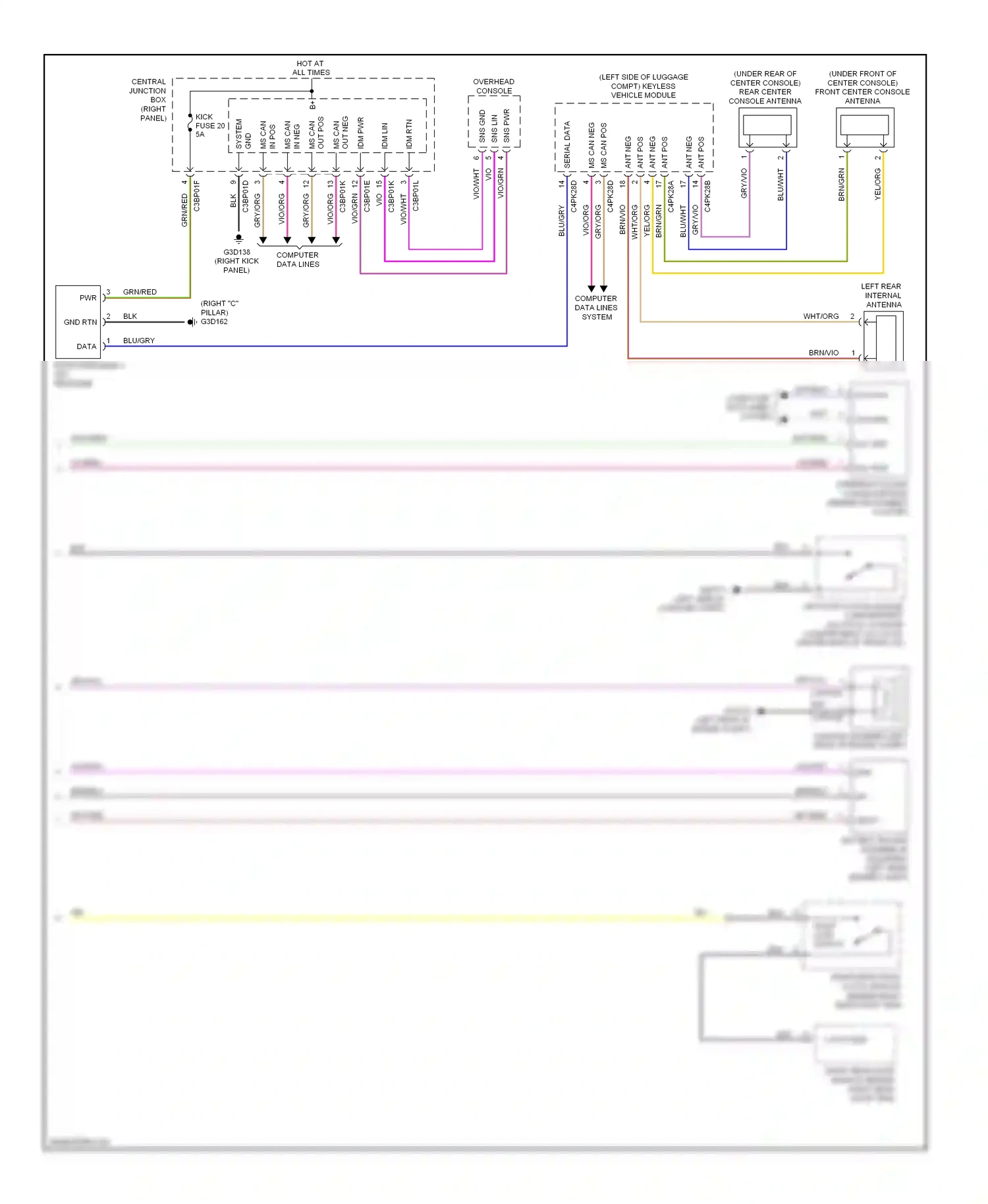 Wiring diagram vio/brn for Jaguar XF I (2007-2011) (2 of 27)