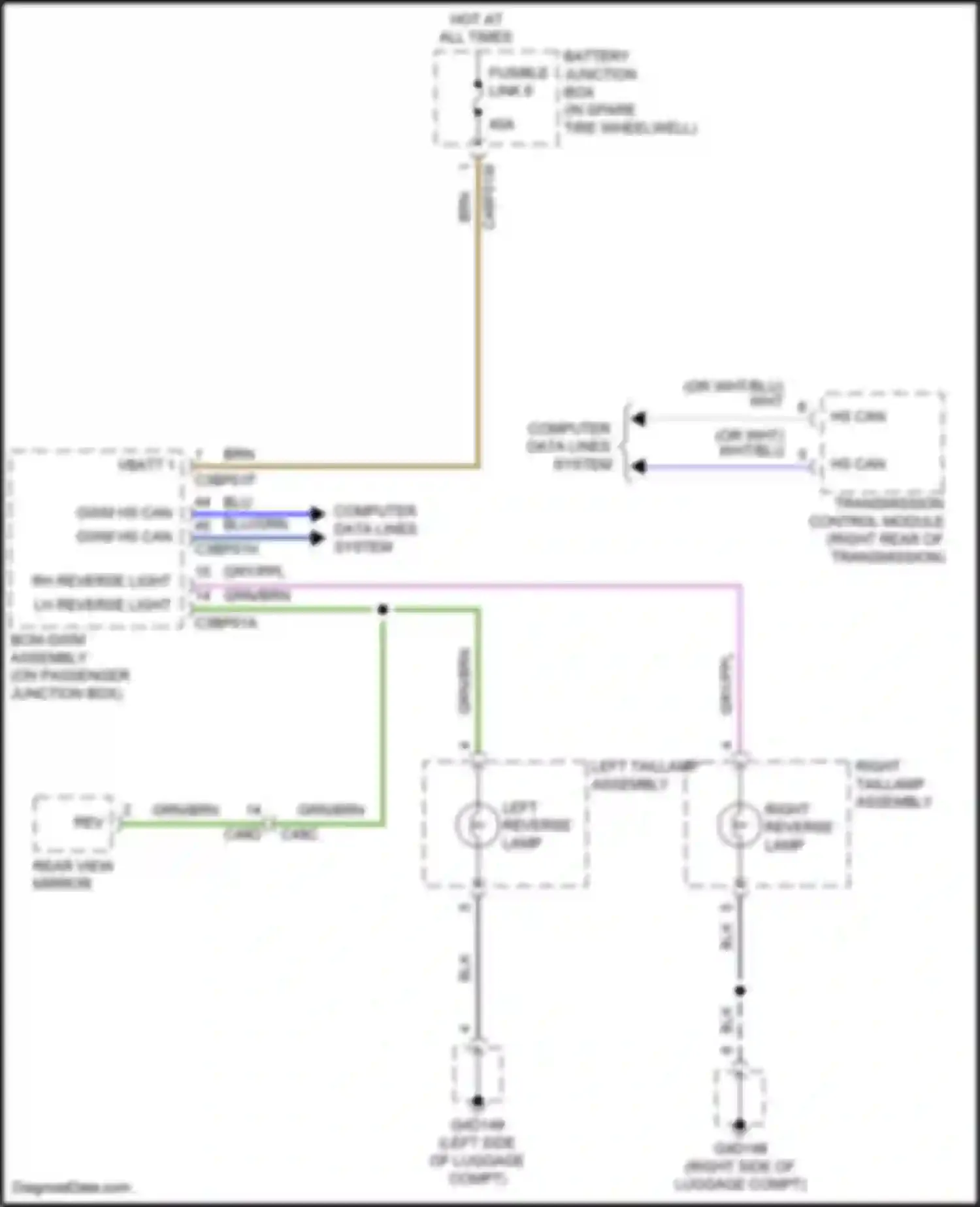 XF Jaguar II (2015-2020): Backup lamps circuit
