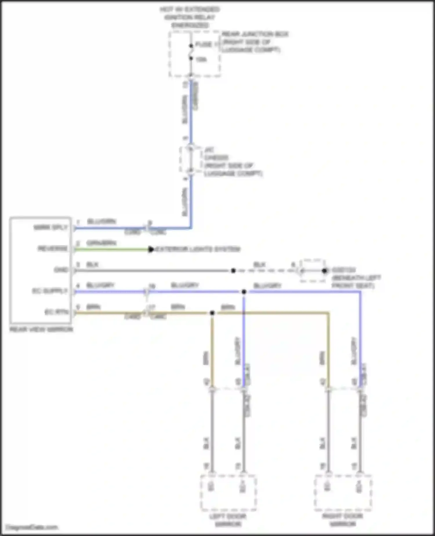 XF Jaguar II (2015-2020): Electrochromic mirror circuit