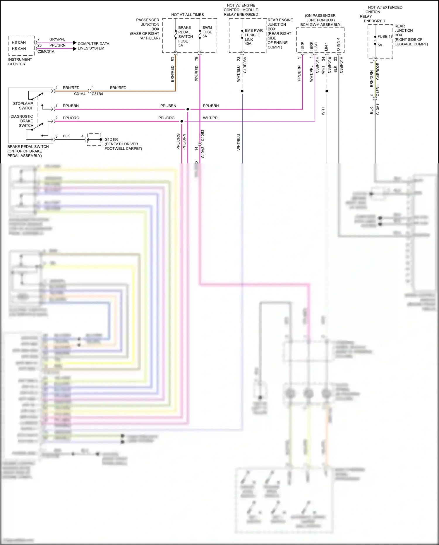 Wiring diagram blu/grn for Jaguar XF II (2015-2020) (85 of 86)