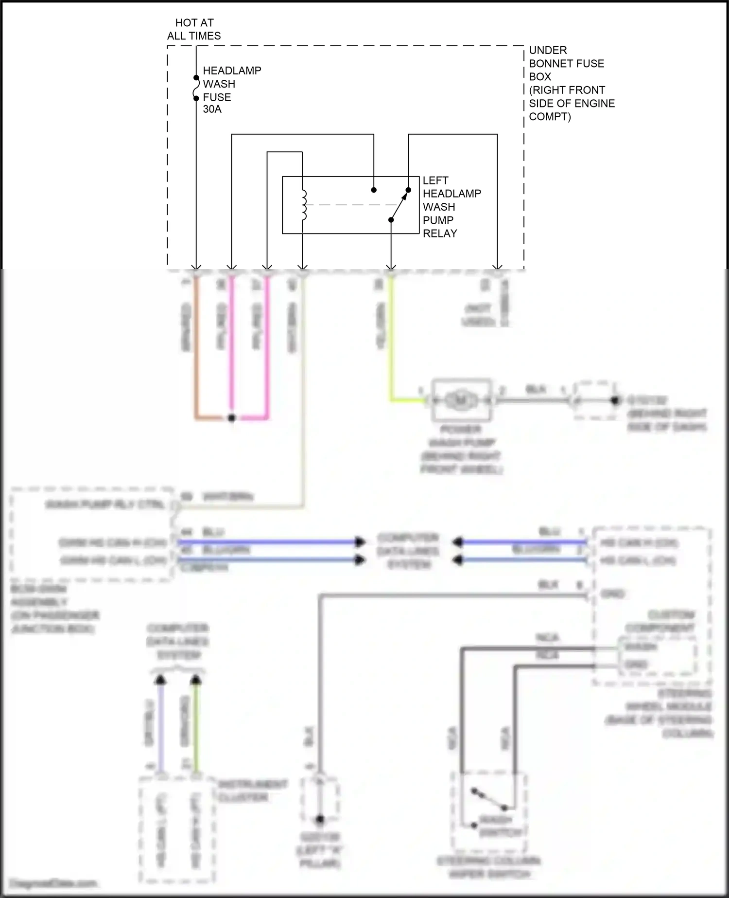 Wiring diagram blu/grn for Jaguar XF II (2015-2020) (69 of 86)