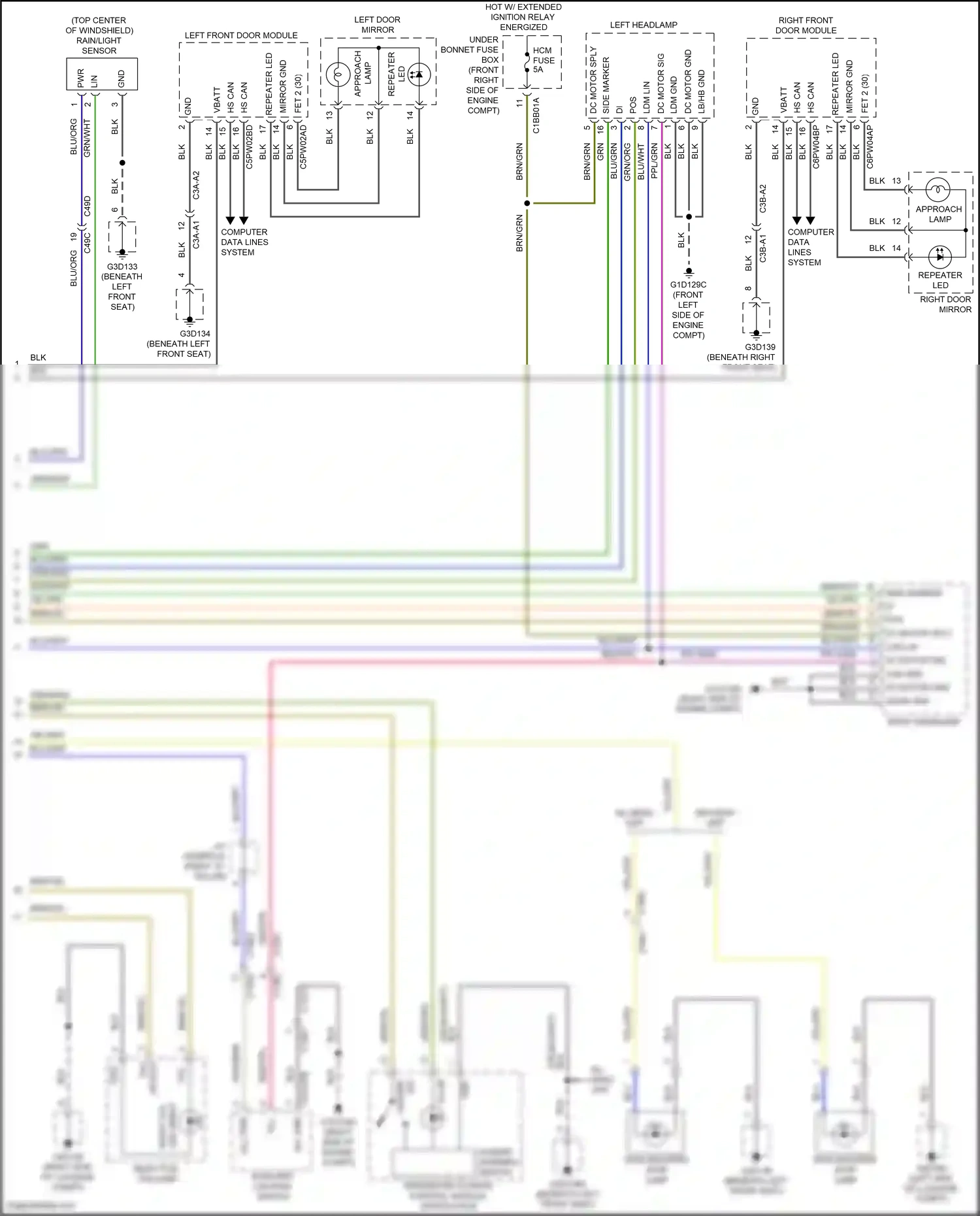 Wiring diagram blu/org for Jaguar XF II (2015-2020) (4 of 34)
