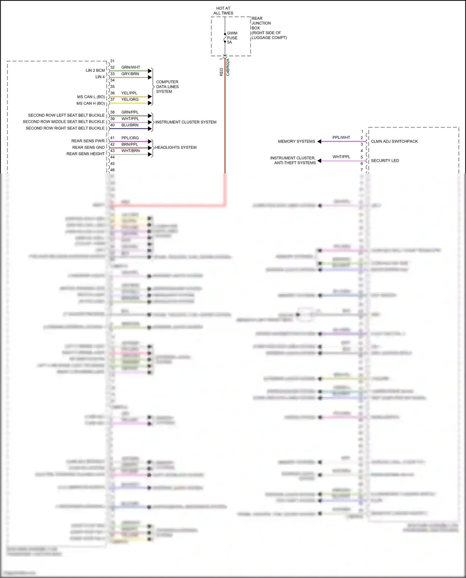 Wiring diagram blu/red for Jaguar XF II (2015-2020) (3 of 13)
