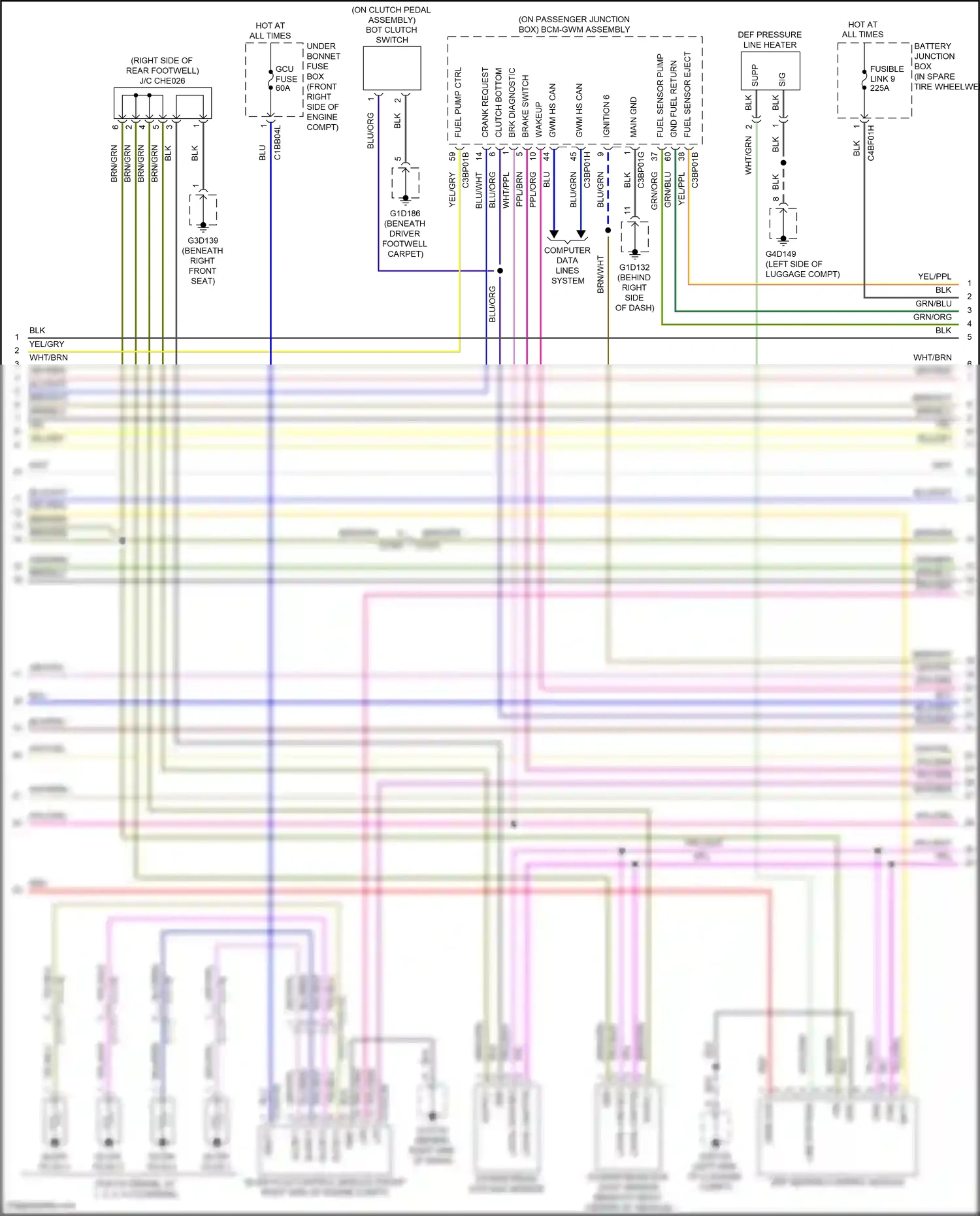 Wiring diagram def heating control module for Jaguar XF II (2015-2020) (2 of 2)
