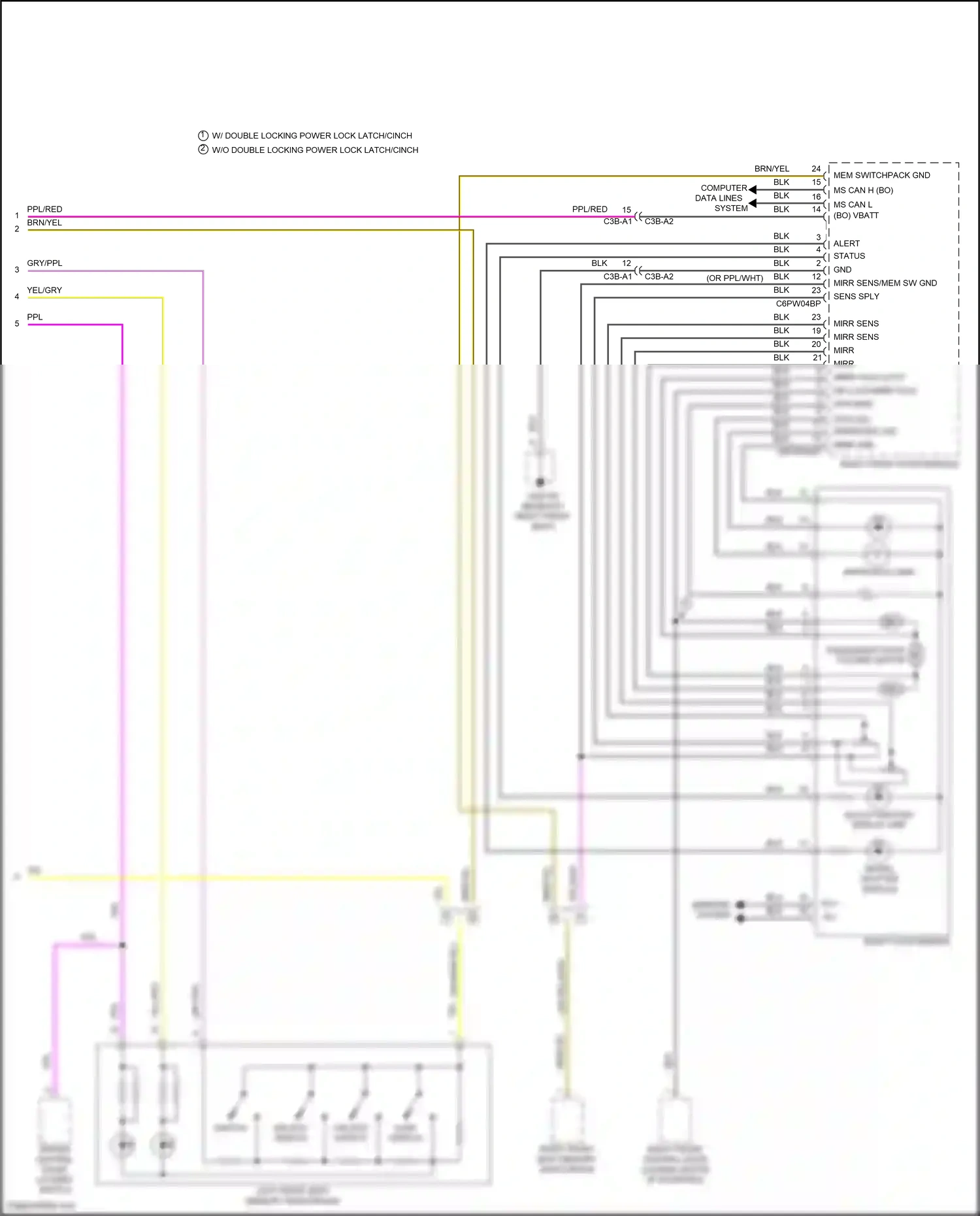 Wiring diagram driver central door locking switch for Jaguar XF II (2015-2020) (3 of 6)
