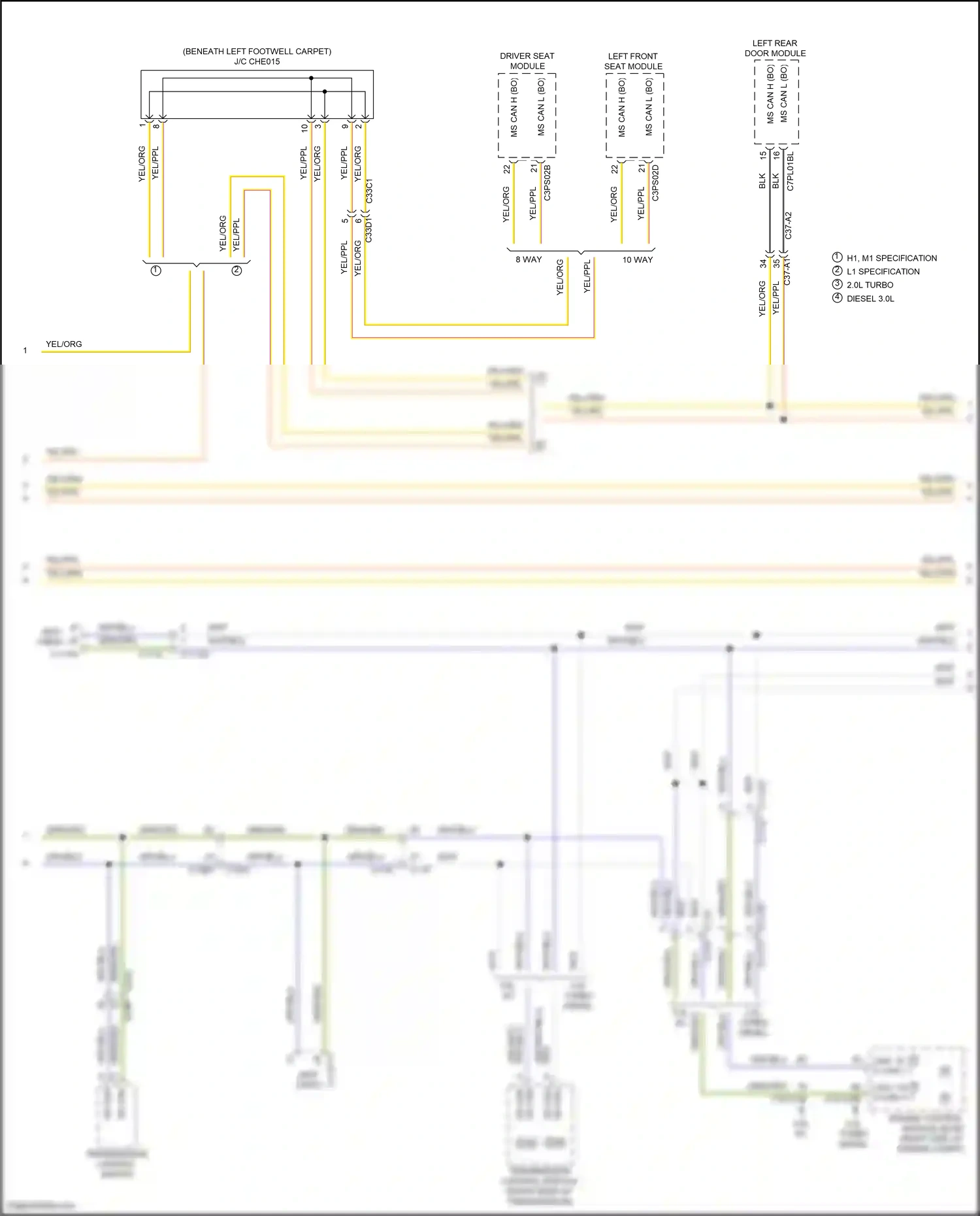 Jaguar XF II (2015-2020) engine control module (ecm) wiring diagram  (4 of 17)