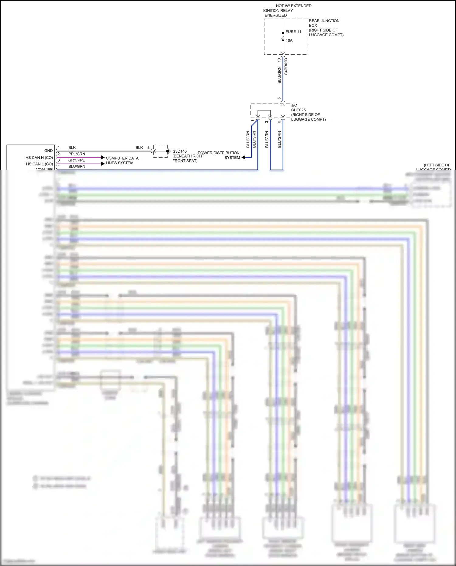 Wiring diagram ferrite core for Jaguar XF II (2015-2020) (2 of 7)