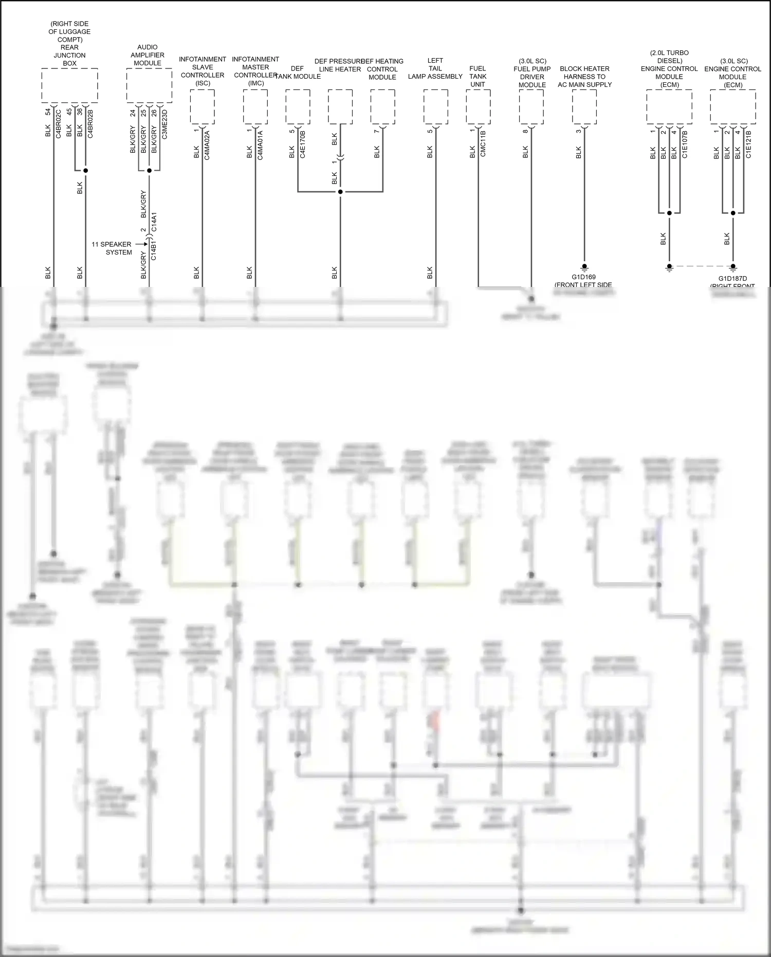 Wiring diagram fuel/pump driver module for Jaguar XF II (2015-2020) (1 of 1)