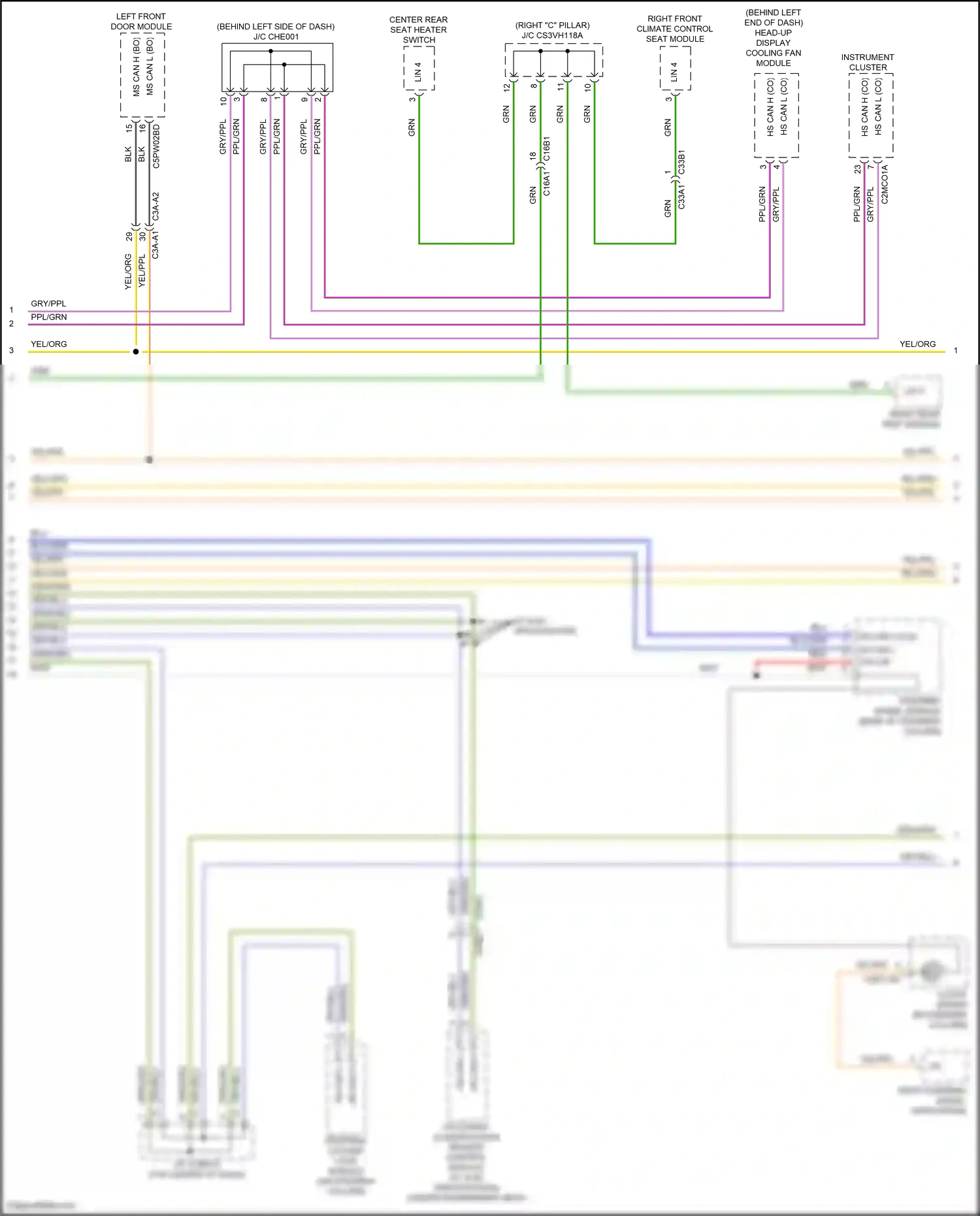 Wiring diagram left front door module for Jaguar XF II (2015-2020) (13 of 18)