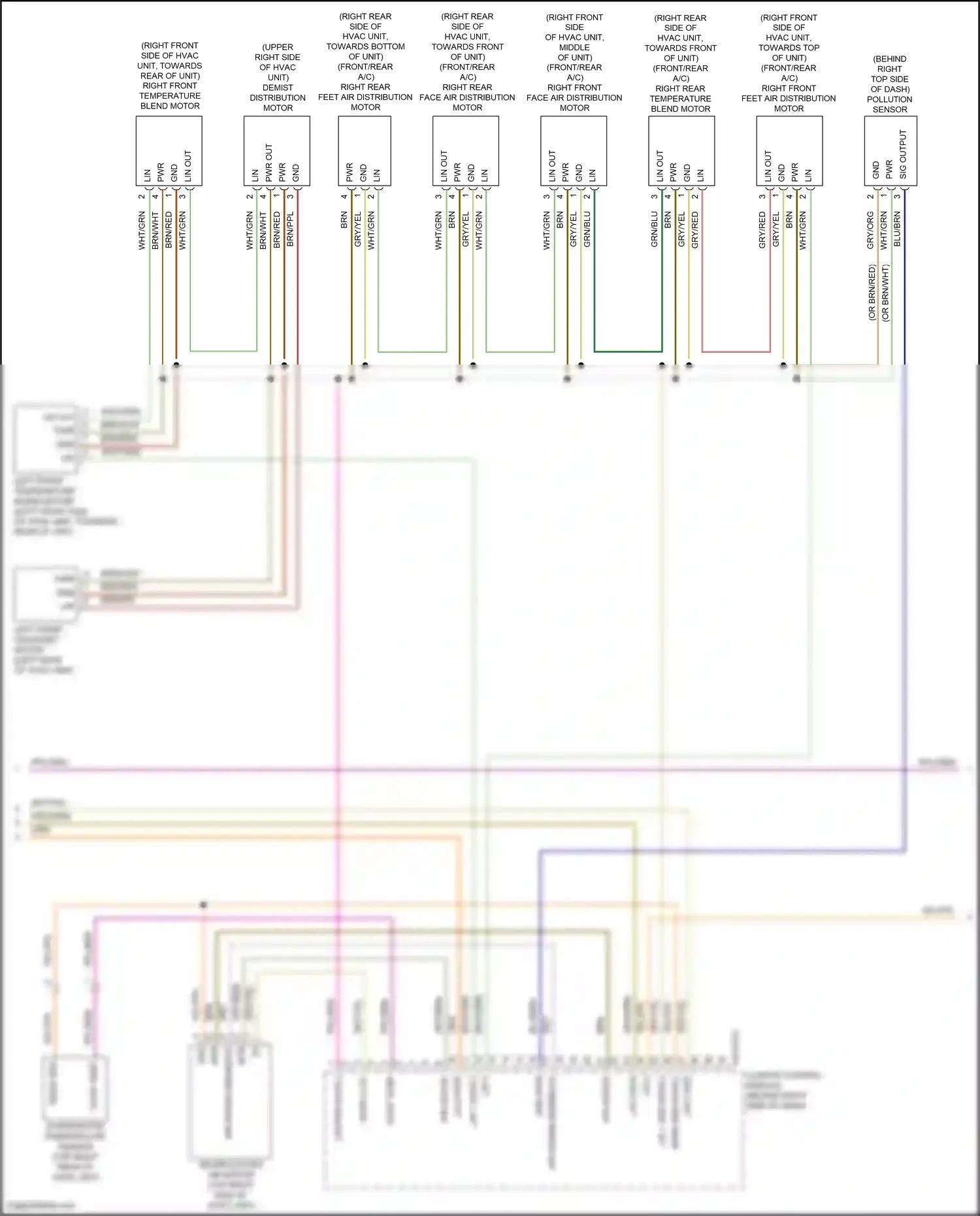 Wiring diagram left front temperature blend motor for Jaguar XF II (2015-2020) (1 of 1)